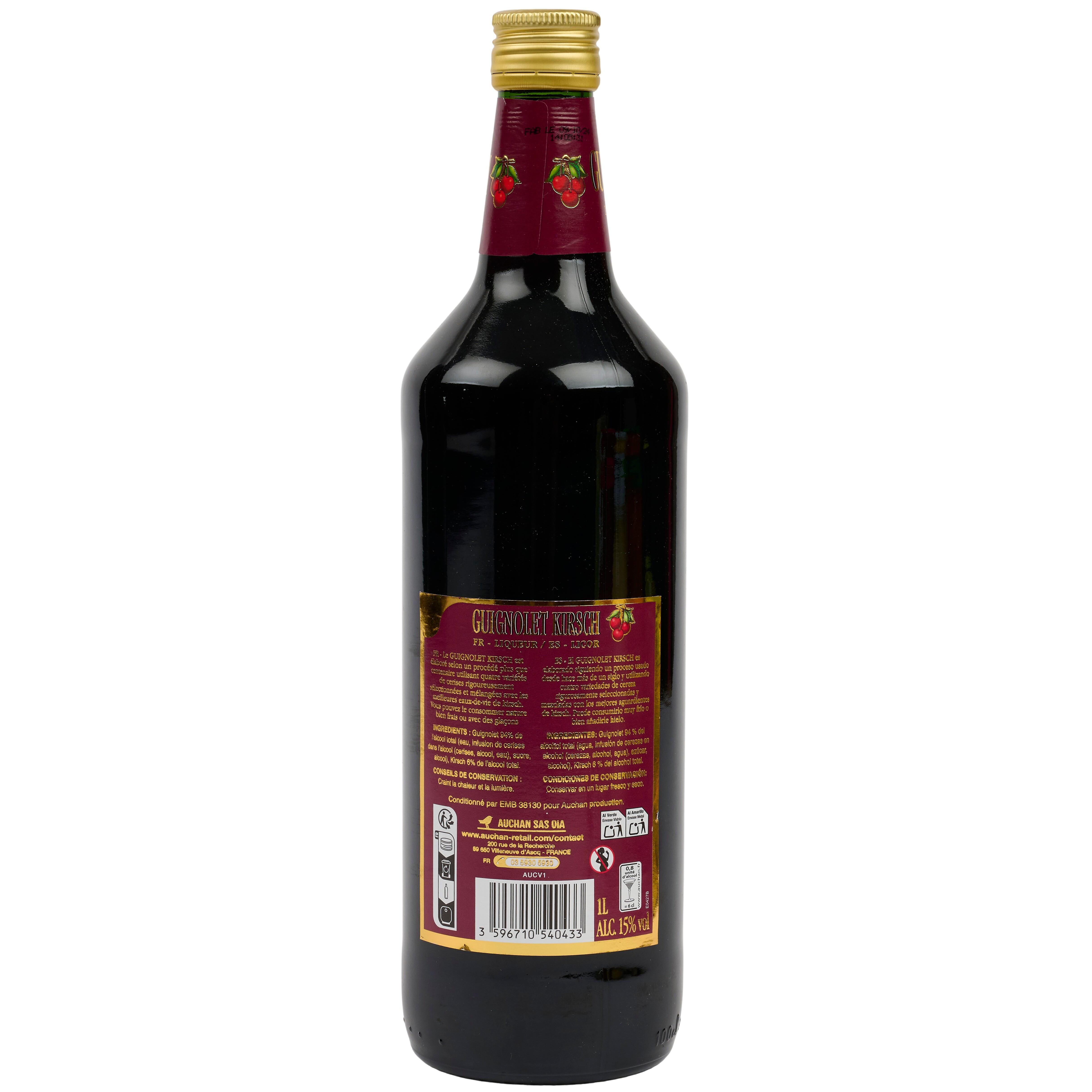 Voir la diapositive 3 : LEMERCIER Eau de vie guignolet kirsch 15% 1l