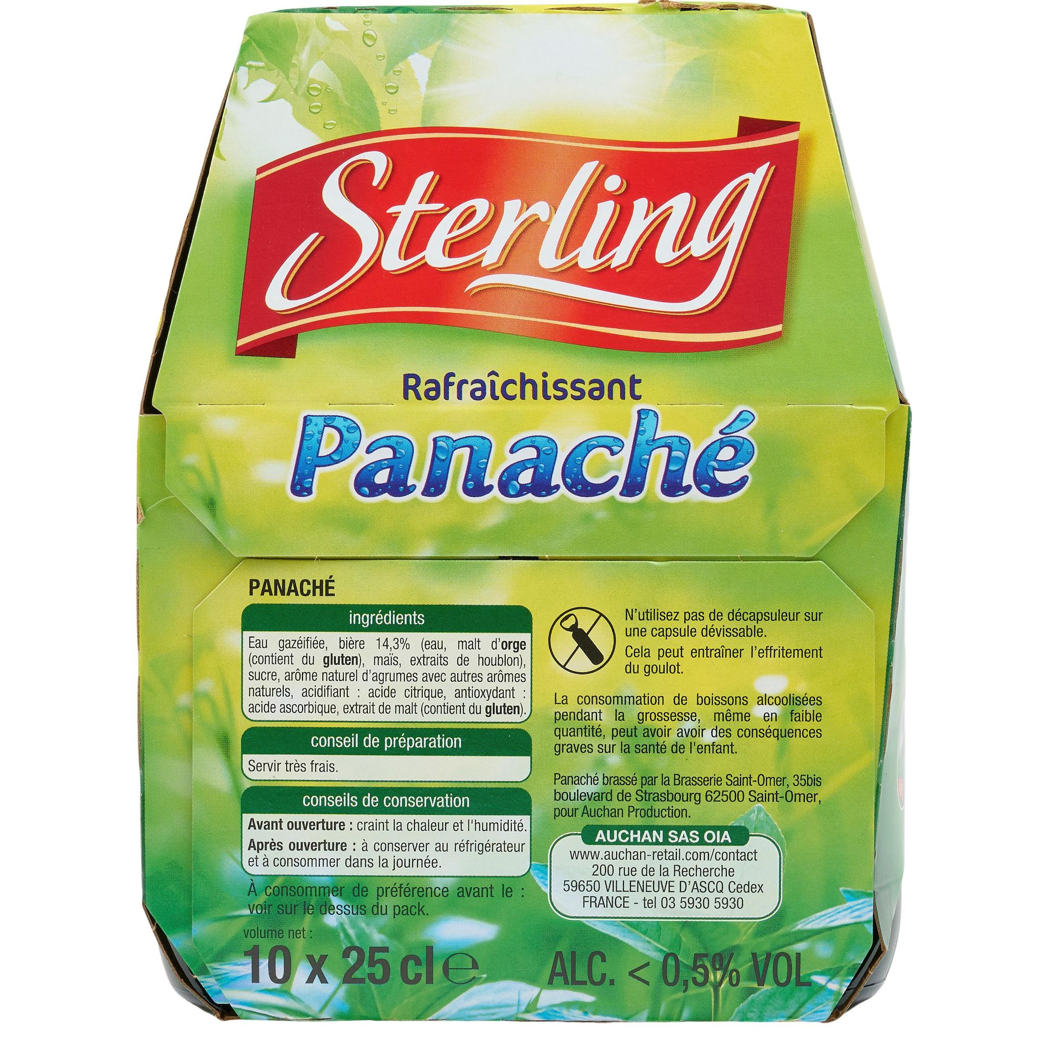 Voir la diapositive 2 : STERLING Panaché 1% pack bouteilles 10x25cl
