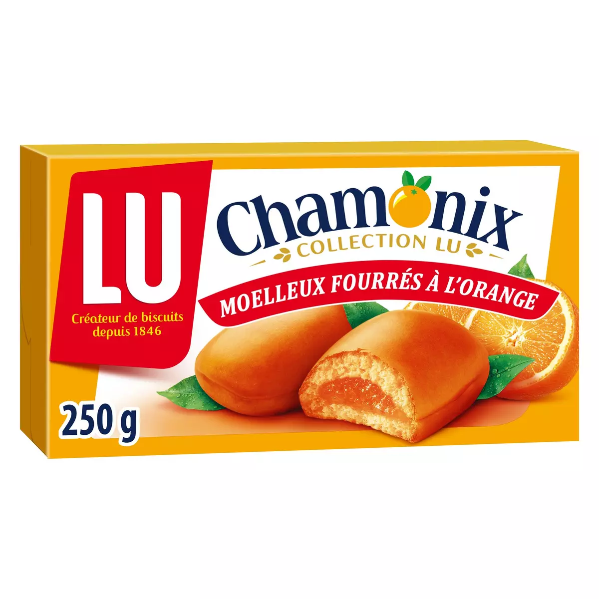 LU Chamonix moelleux fourrés à l'orange 20 biscuits 250g