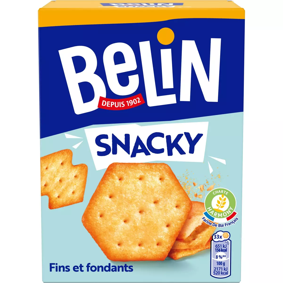 BELIN Biscuits crackers Snacky fins et fondants 100g