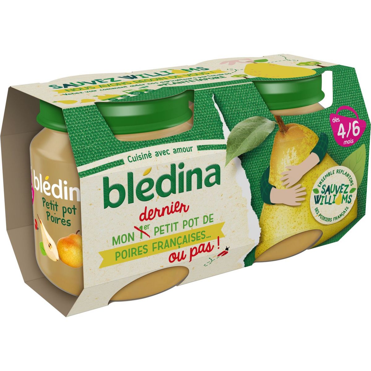 BLEDINA Mon 1er petit pot dessert poires dès 4 mois 2x130g
