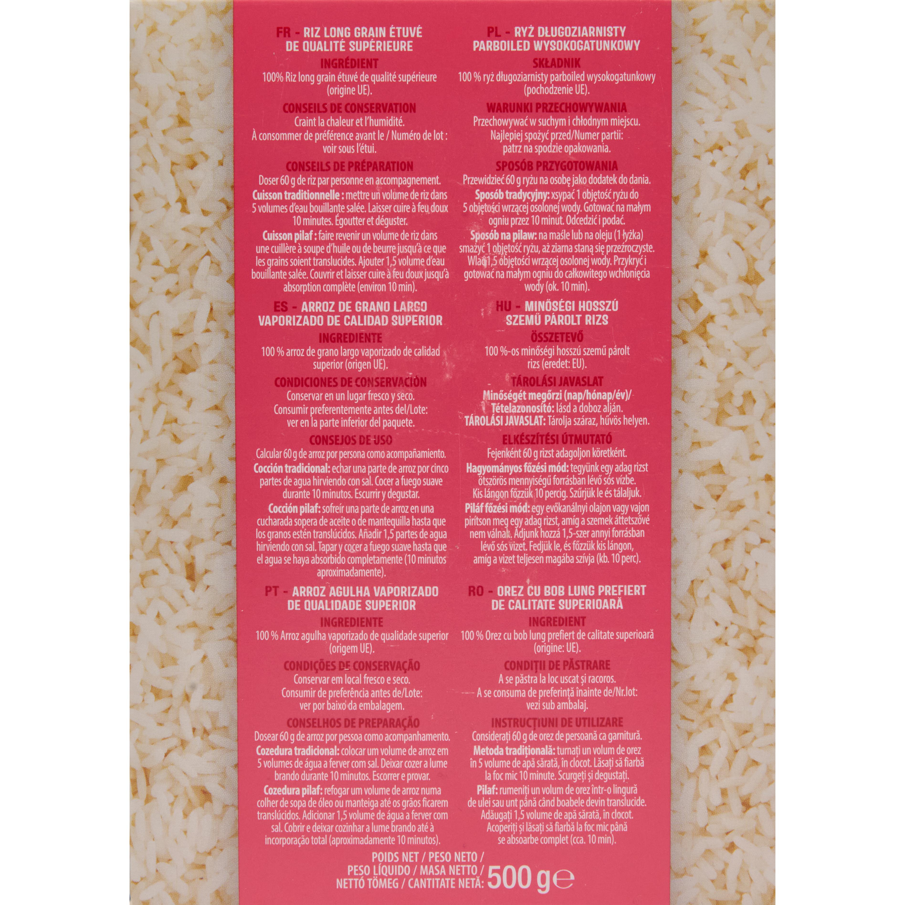 Voir la diapositive 2 : AUCHAN Riz long grain incollable cuisson rapide 500g