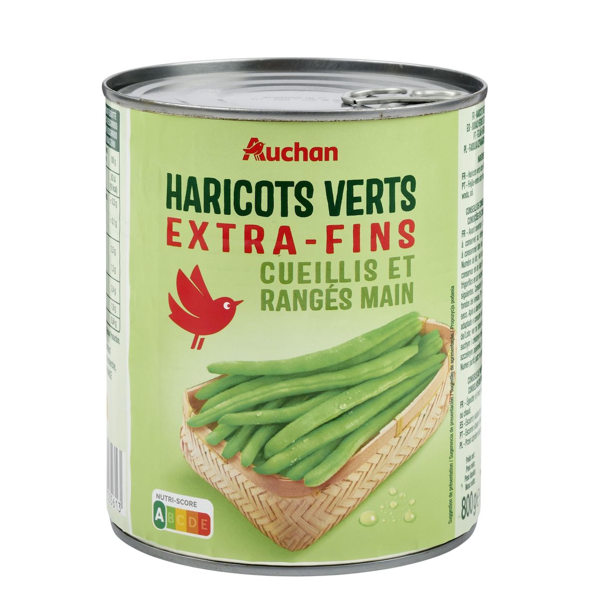 AUCHAN Haricots verts extra fins cueillis et rangés main 440g