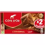 COTE D'OR L'original tablette de chocolat au lait en barres 2 pièces 2x200g