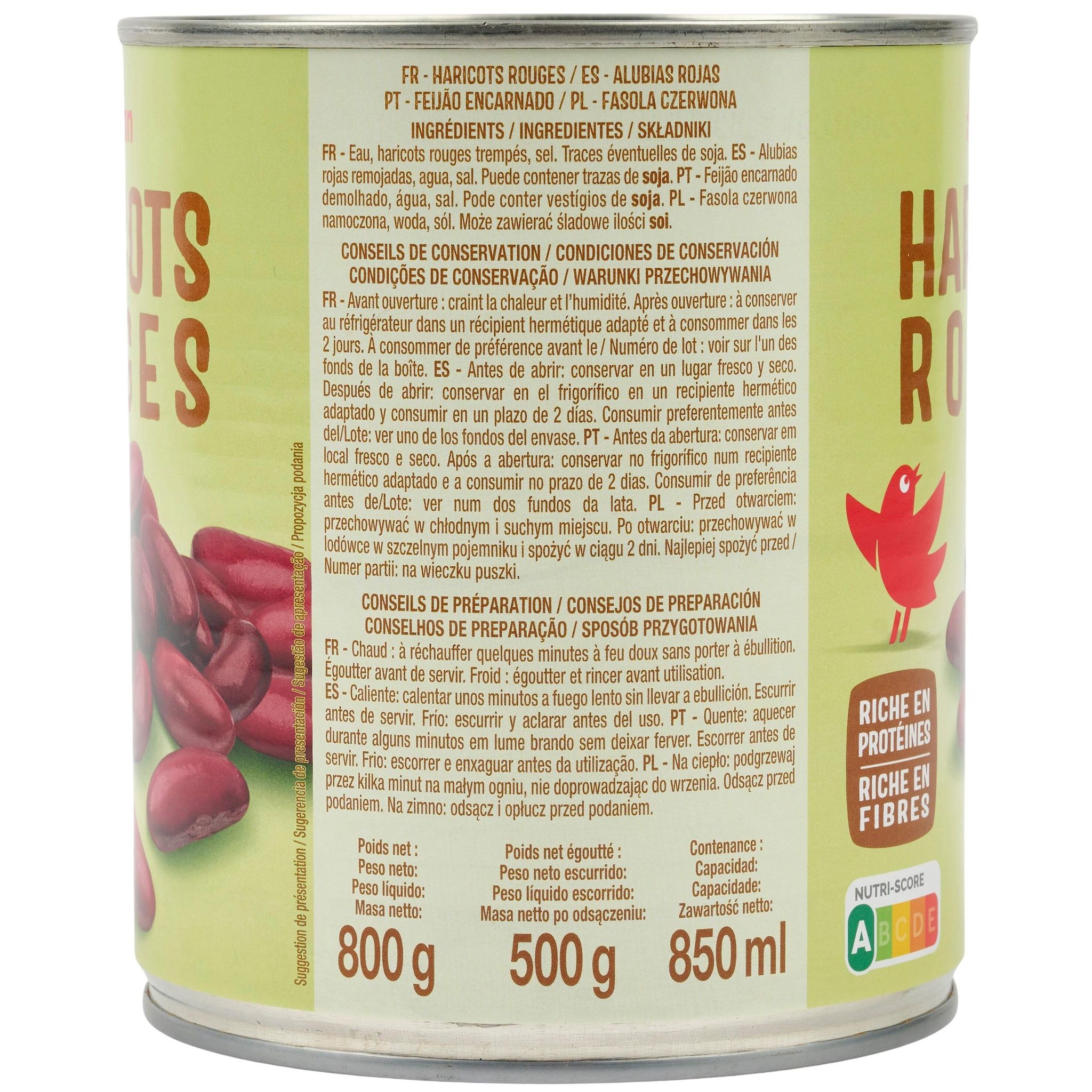 Voir la diapositive 4 : AUCHAN Haricots rouges 500g