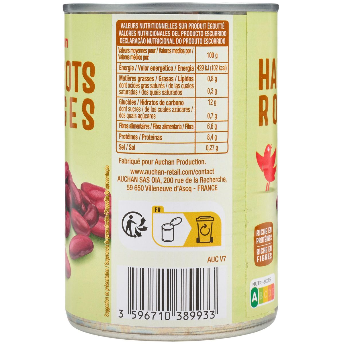 AUCHAN Haricots rouges 250g