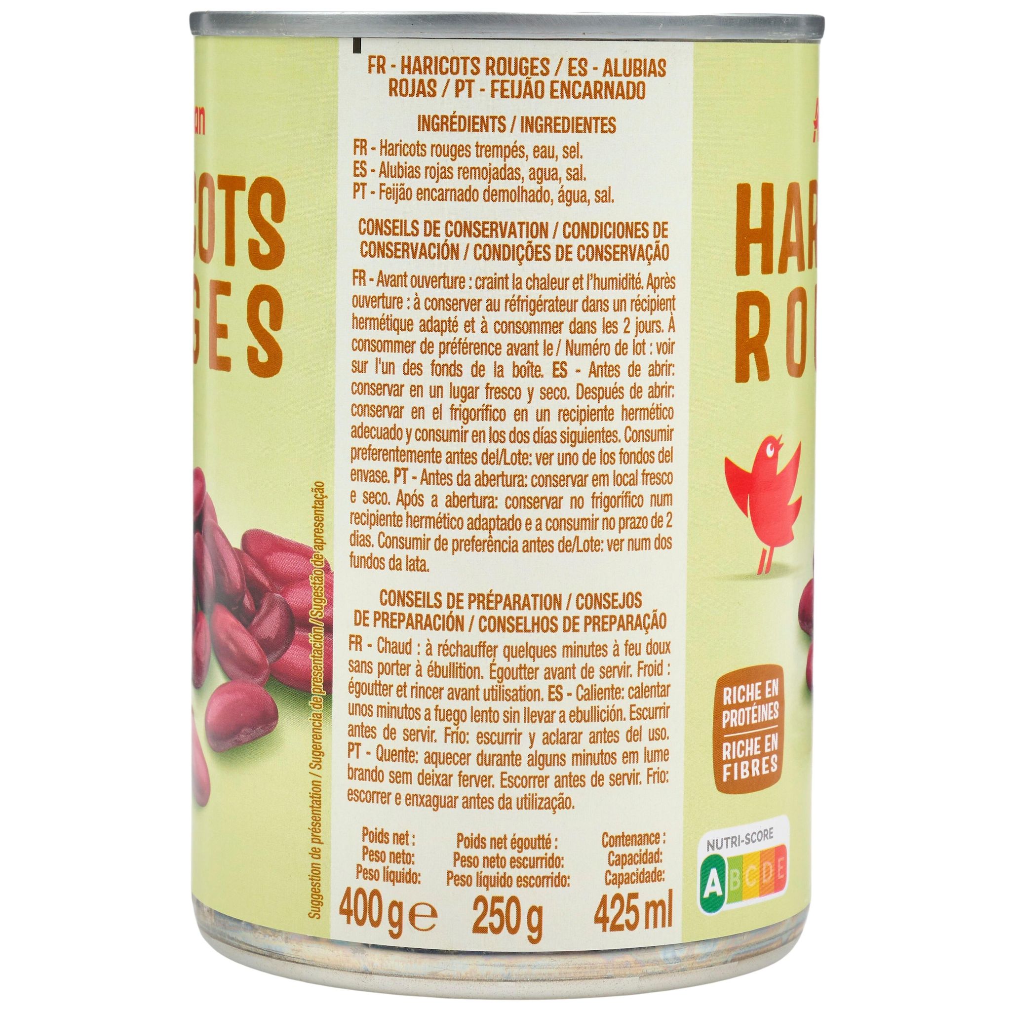 Voir la diapositive 3 : AUCHAN Haricots rouges 250g