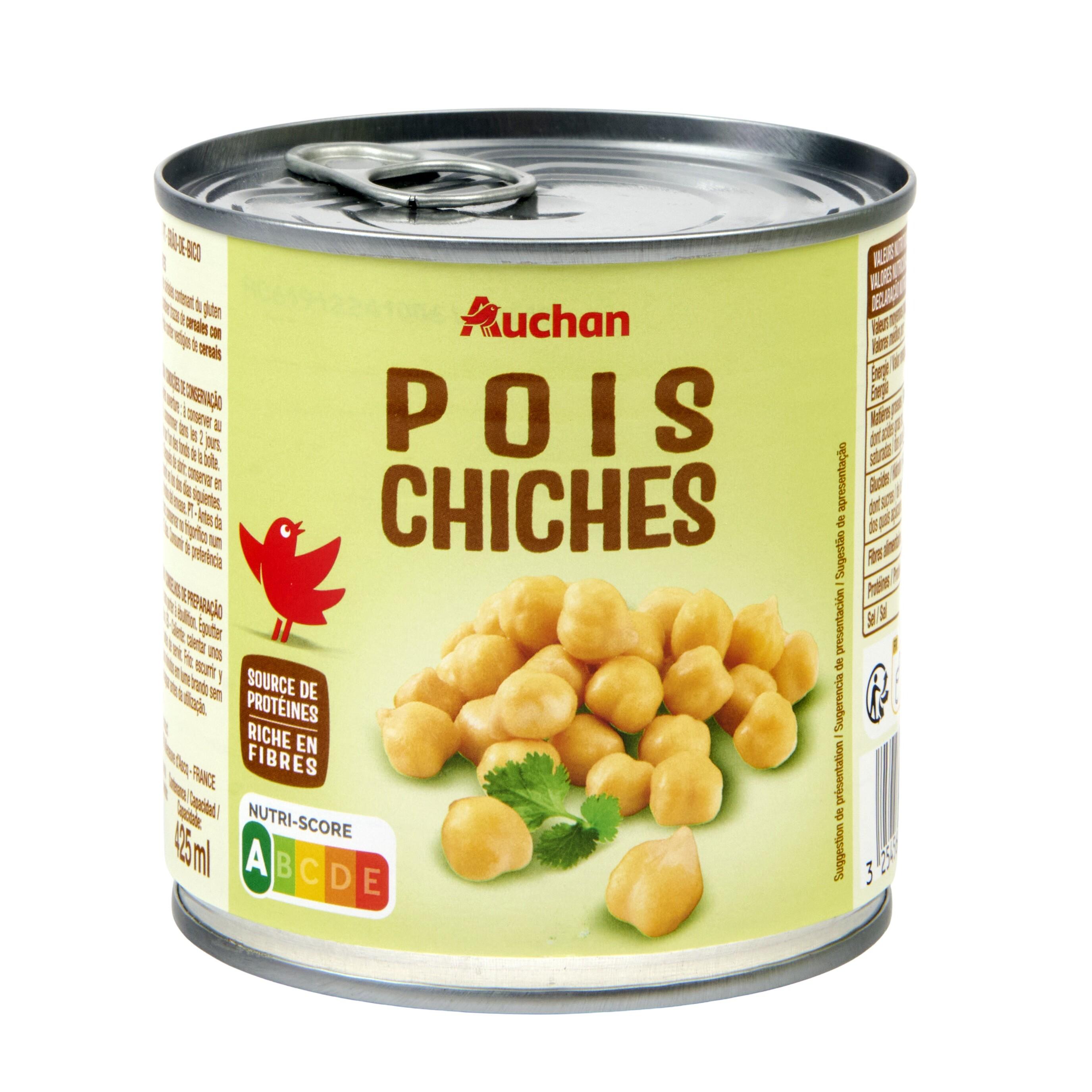 Voir la diapositive 2 : AUCHAN Pois chiches 265g