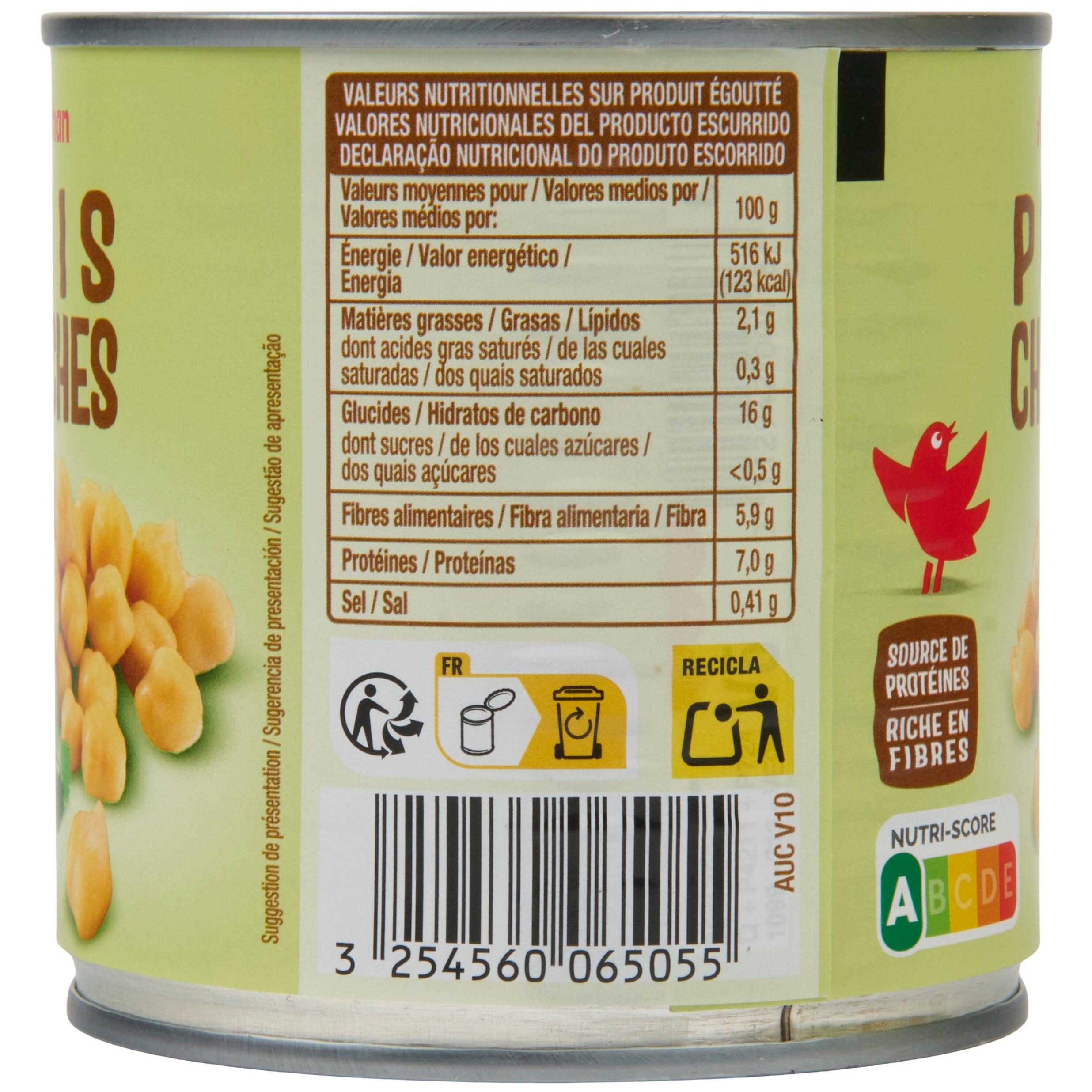 Voir la diapositive 3 : AUCHAN Pois chiches 265g