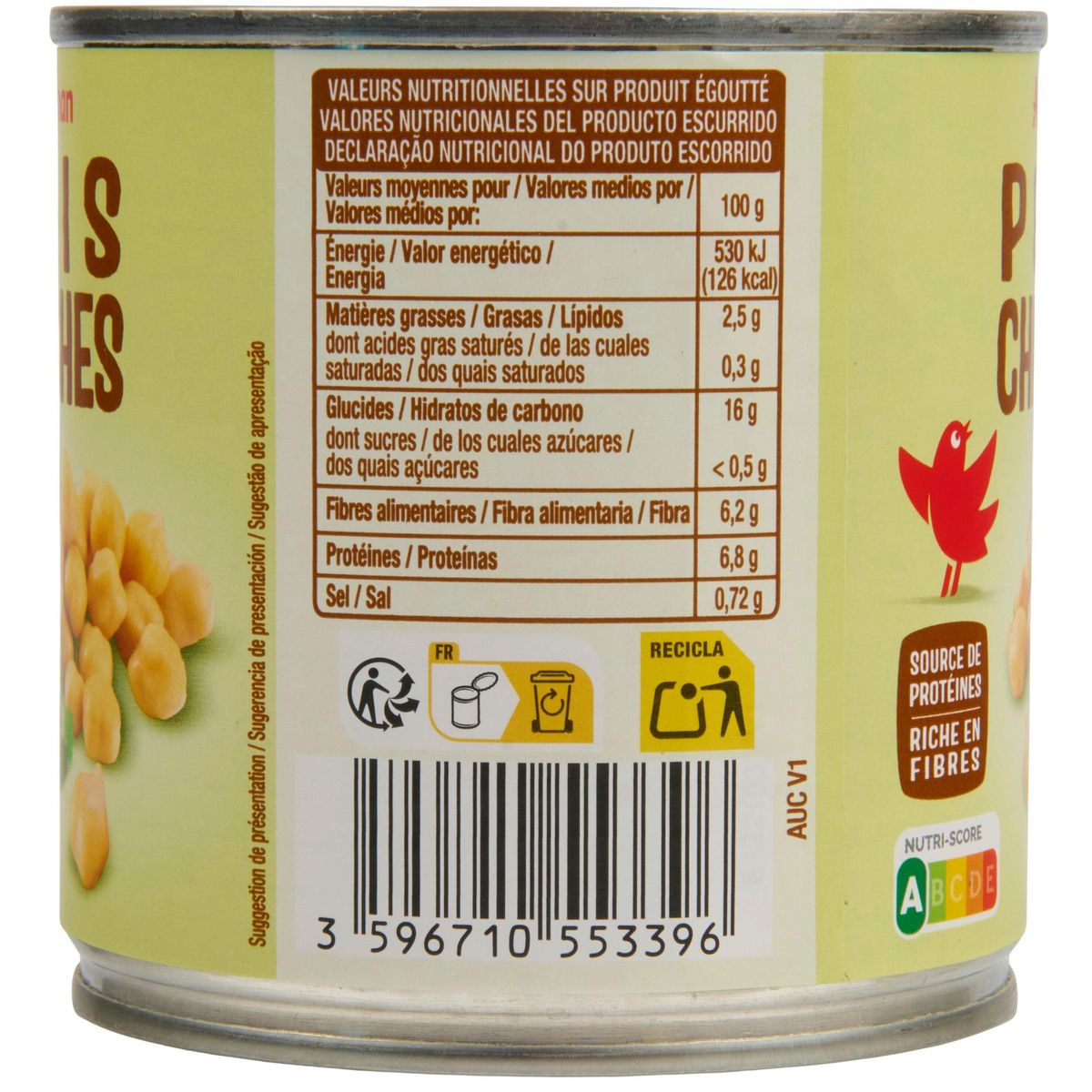 AUCHAN Pois chiches 265g