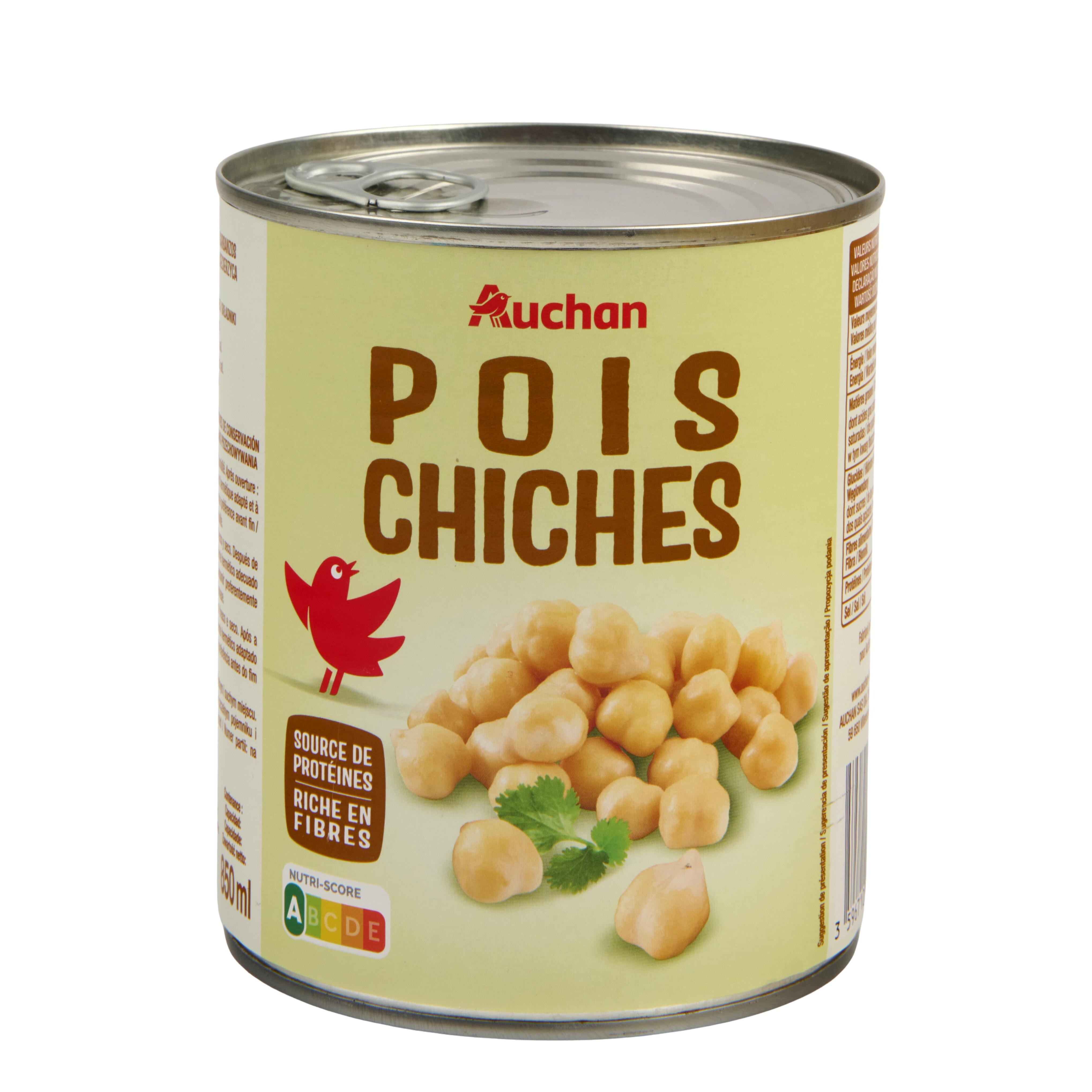 Voir la diapositive 2 : AUCHAN Pois chiches 530g
