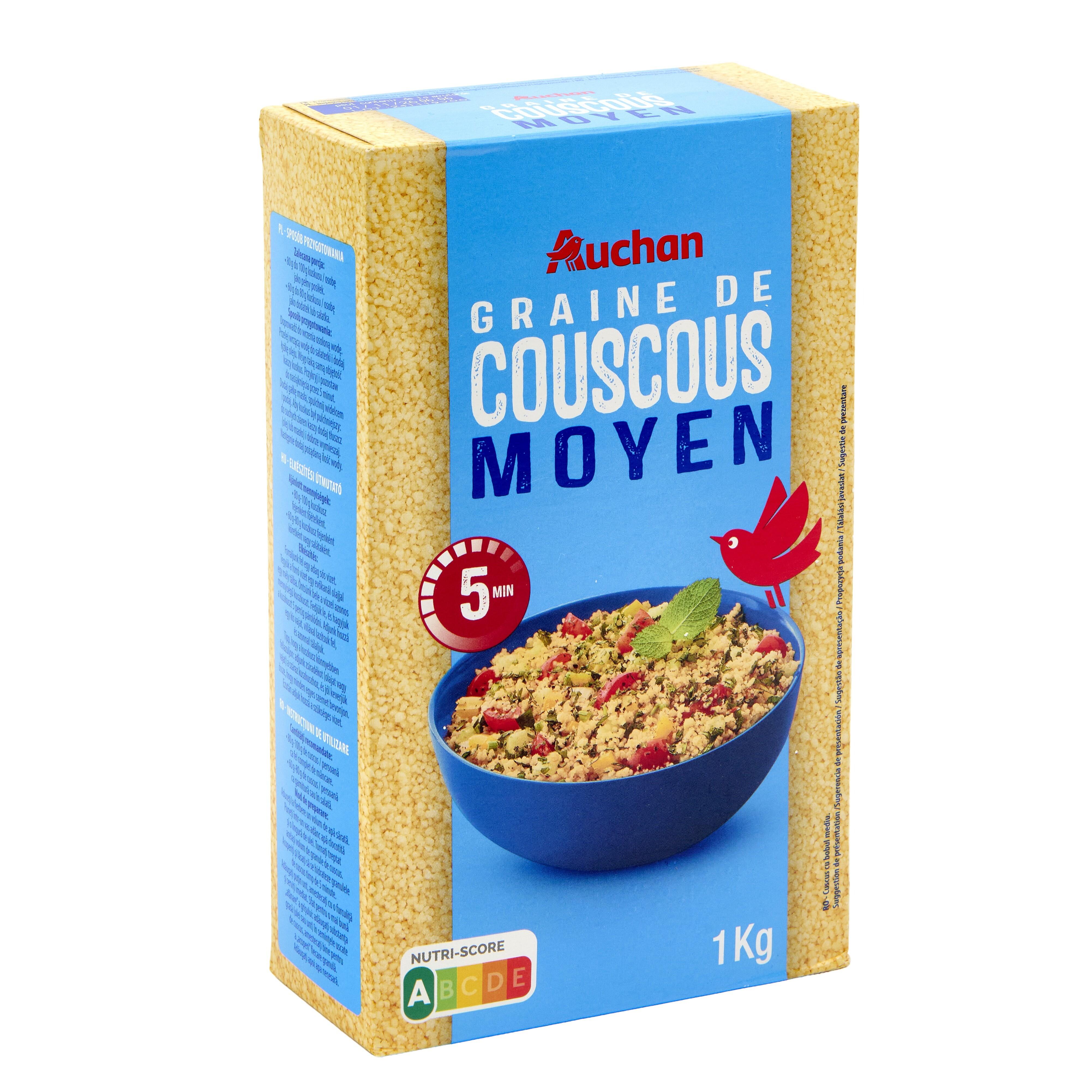 Voir la diapositive 2 : AUCHAN Couscous moyen 16 portions 1kg