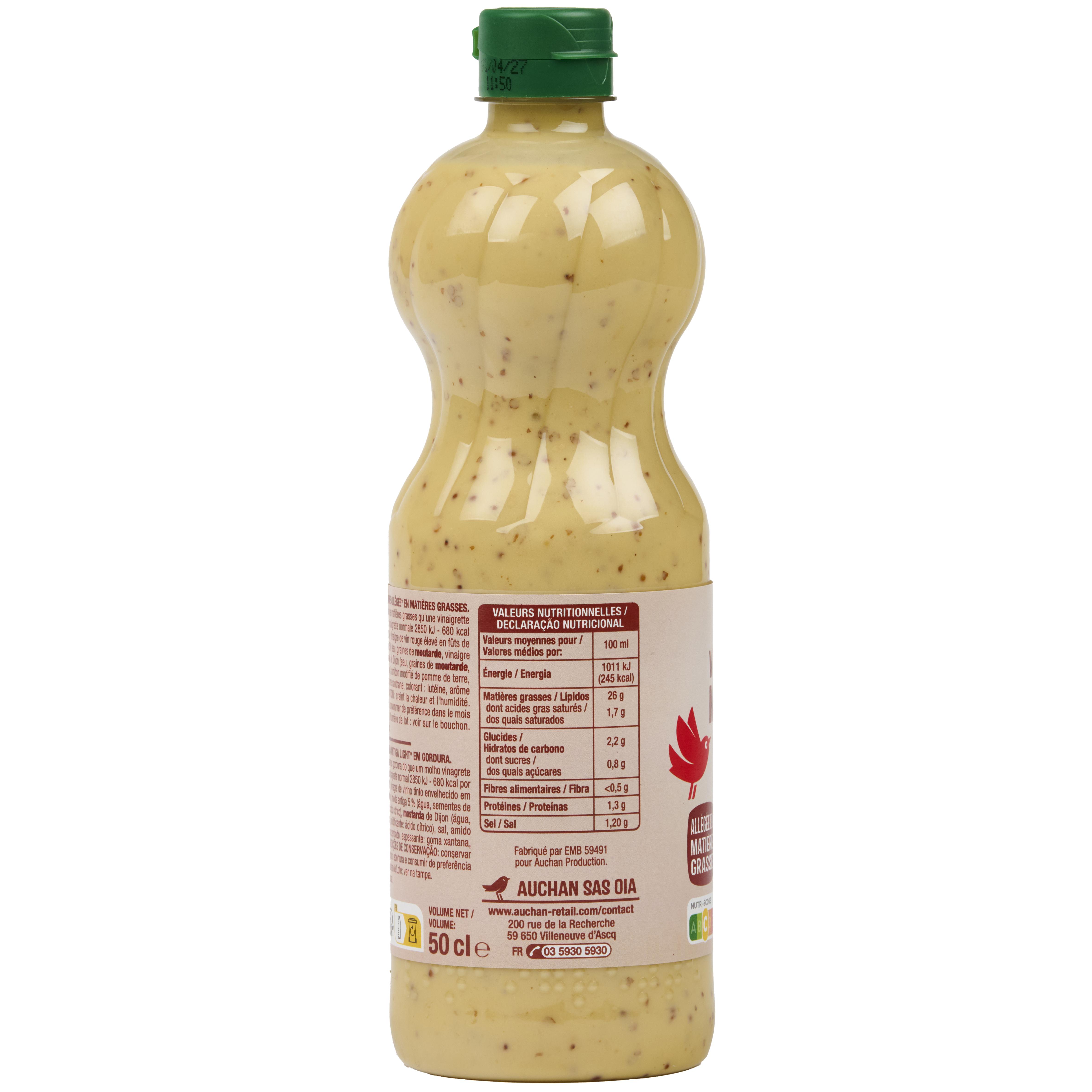 Voir la diapositive 2 : AUCHAN Vinaigrette allégée à la moutarde 50cl