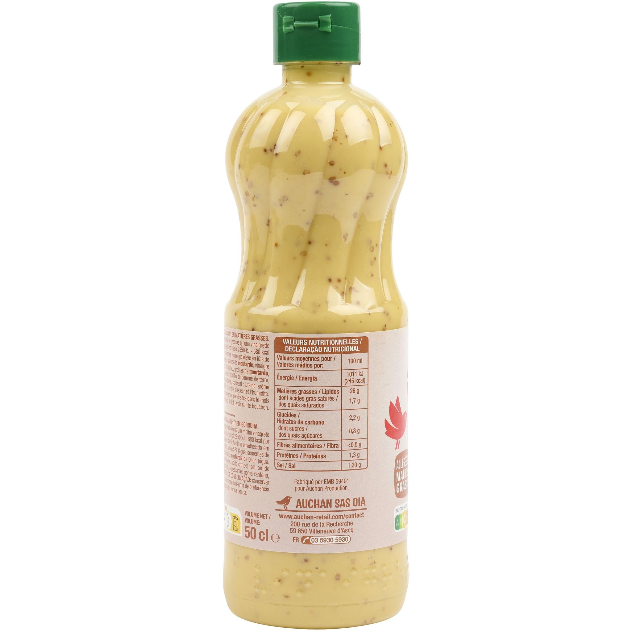 Voir la diapositive 5 : AUCHAN Vinaigrette allégée à la moutarde 50cl