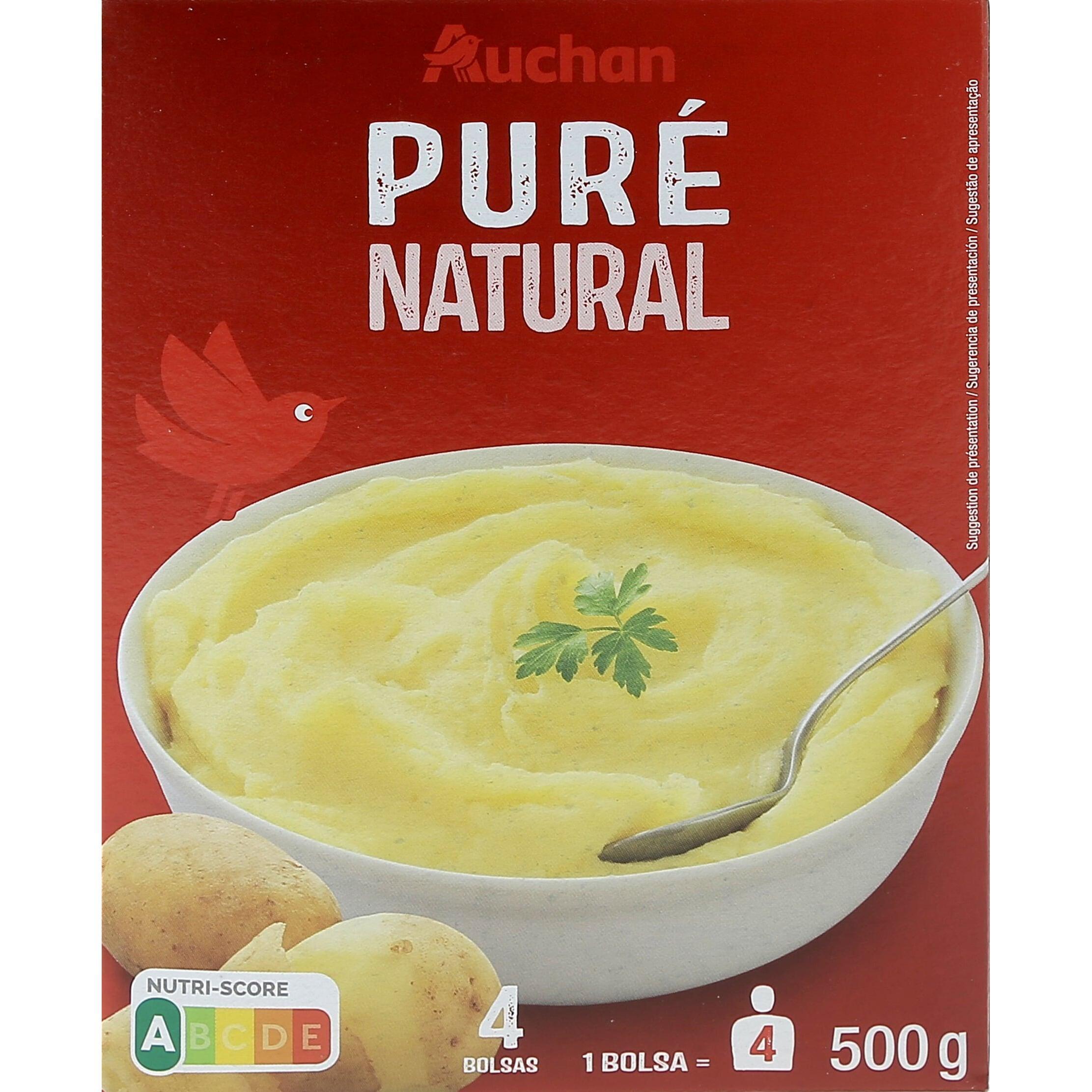 Voir la diapositive 3 : AUCHAN Purée de pommes de terre 4x4 personnes 4x125g