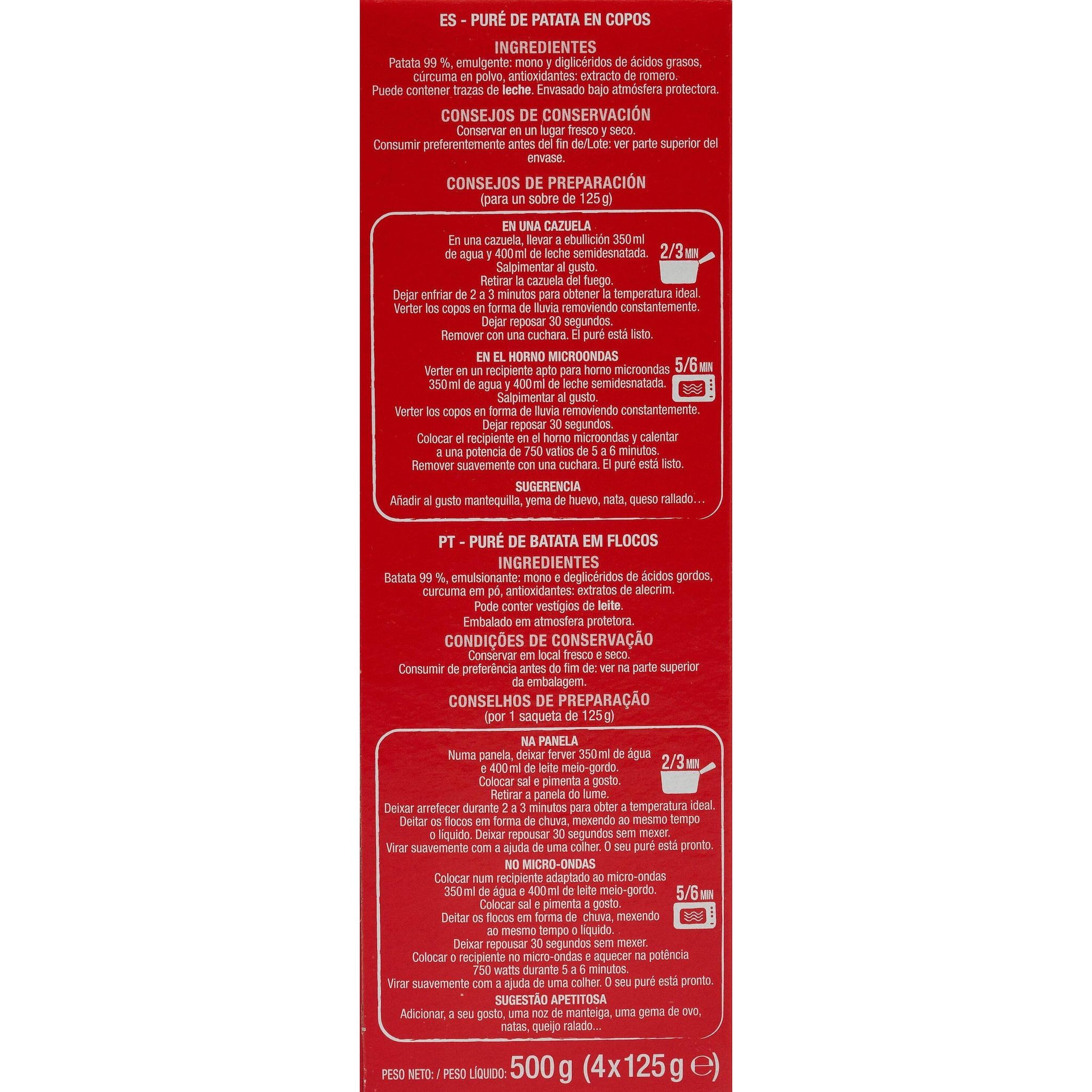 Voir la diapositive 3 : AUCHAN Purée de pommes de terre 4x4 personnes 4x125g