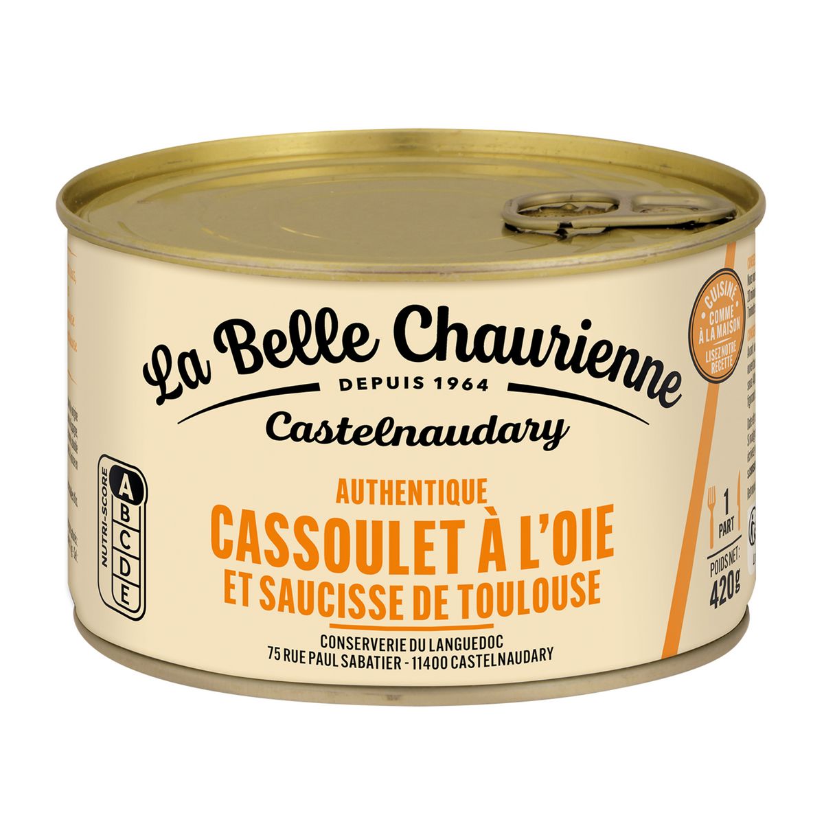 LA BELLE CHAURIENNE Cassoulet au confit d'oie 1 personne 420g