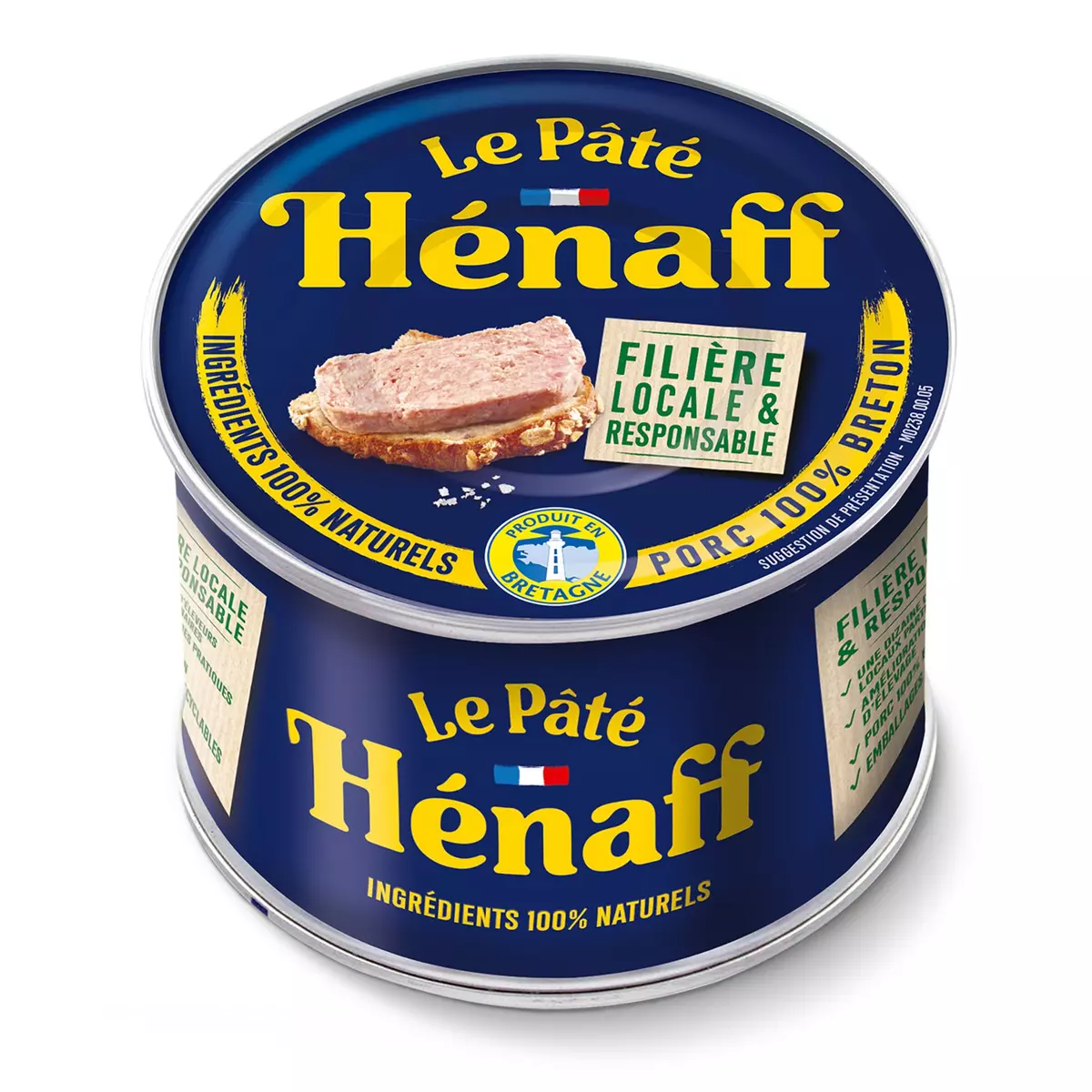 HENAFF Pâté de porc 100% ingrédients naturels 100% breton 260g