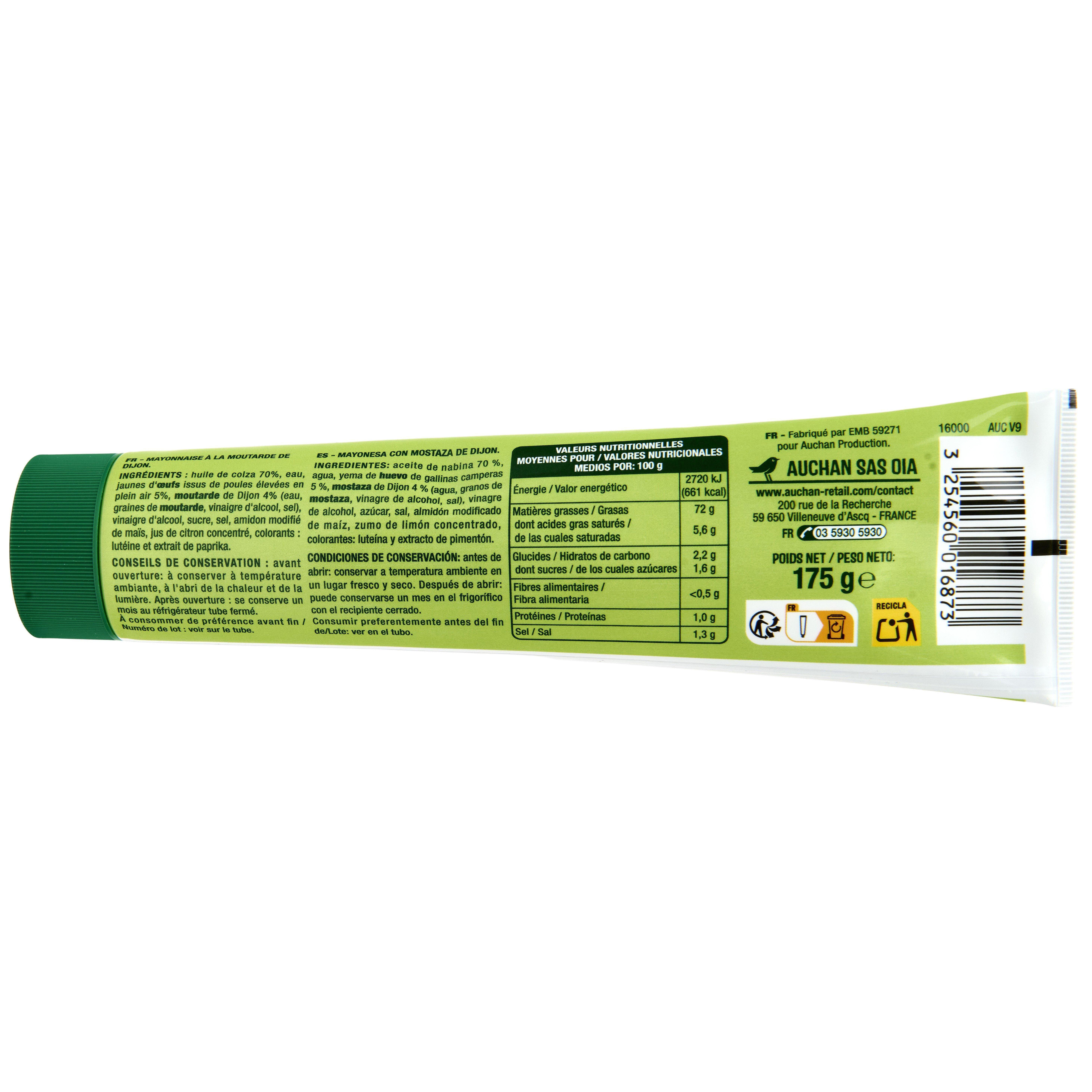 Voir la diapositive 4 : AUCHAN Mayonnaise aux œufs frais en tube 175g