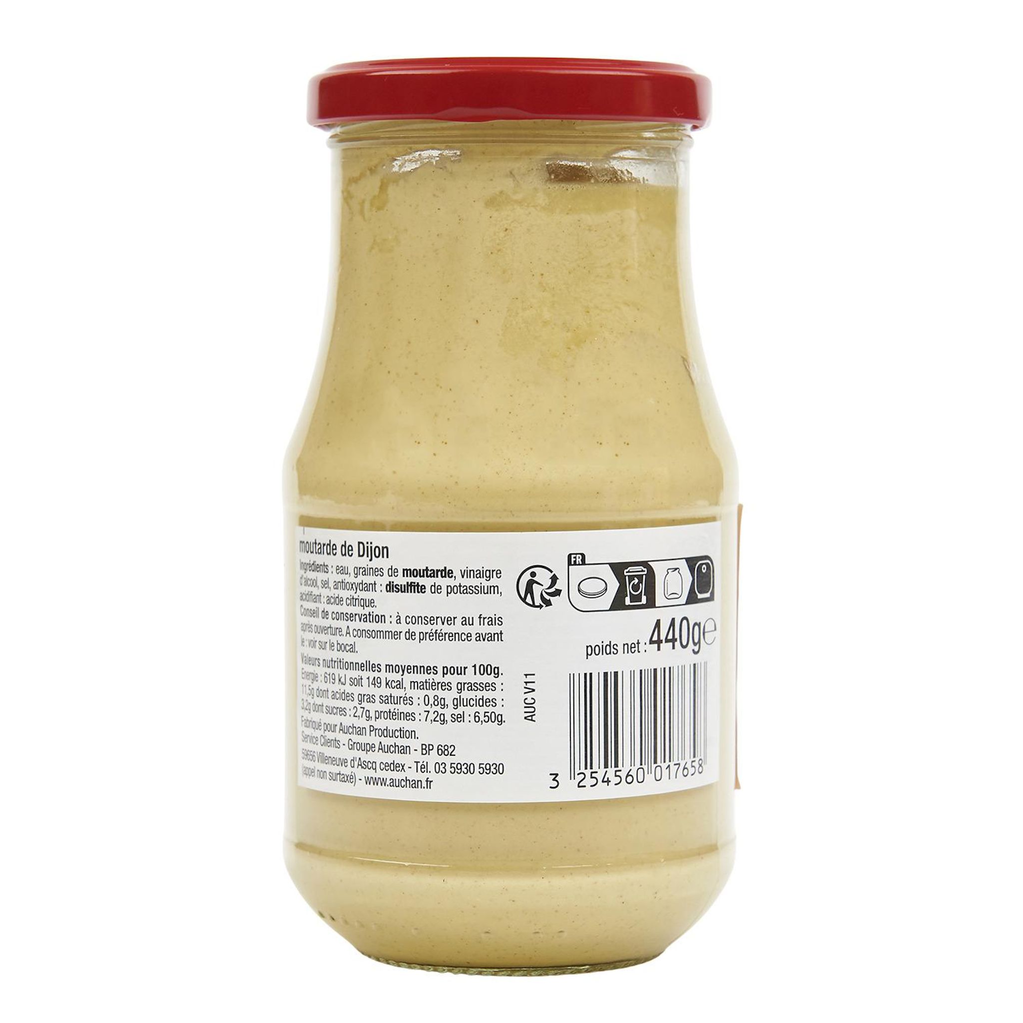 Voir la diapositive 3 : AUCHAN Moutarde de Dijon forte 440g