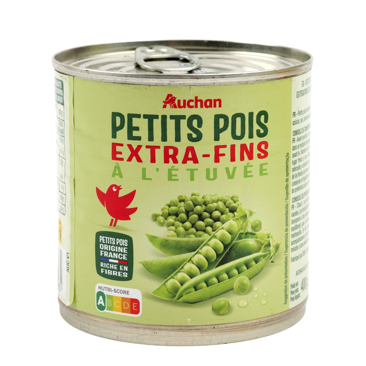 AUCHAN Petits pois à l'étuvée extra-fins 280g