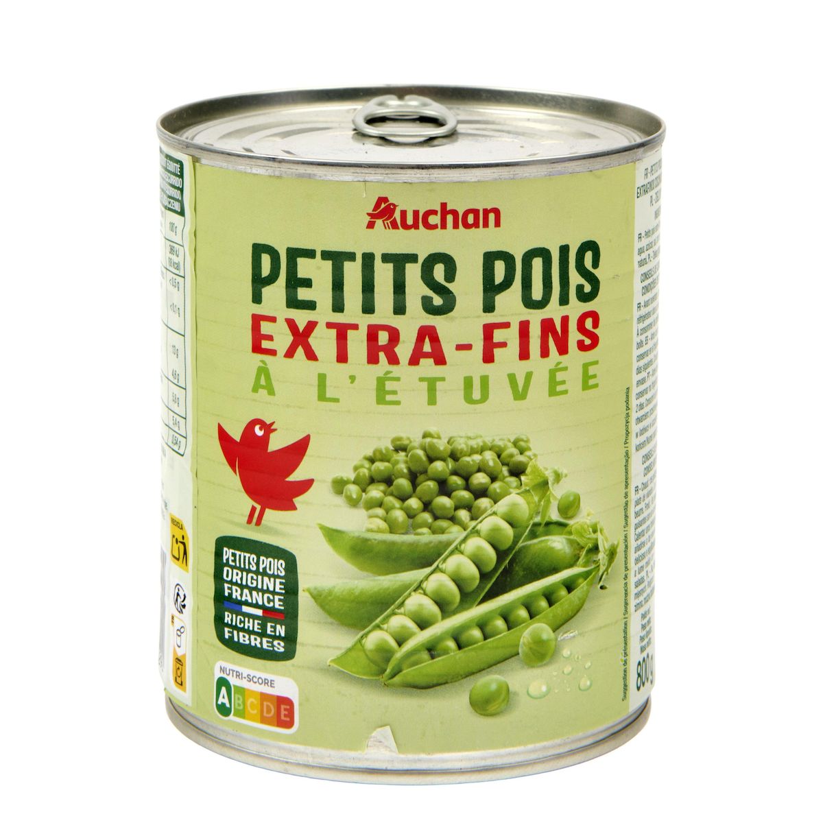 AUCHAN Petits pois à l'étuvée extra-fins 560g