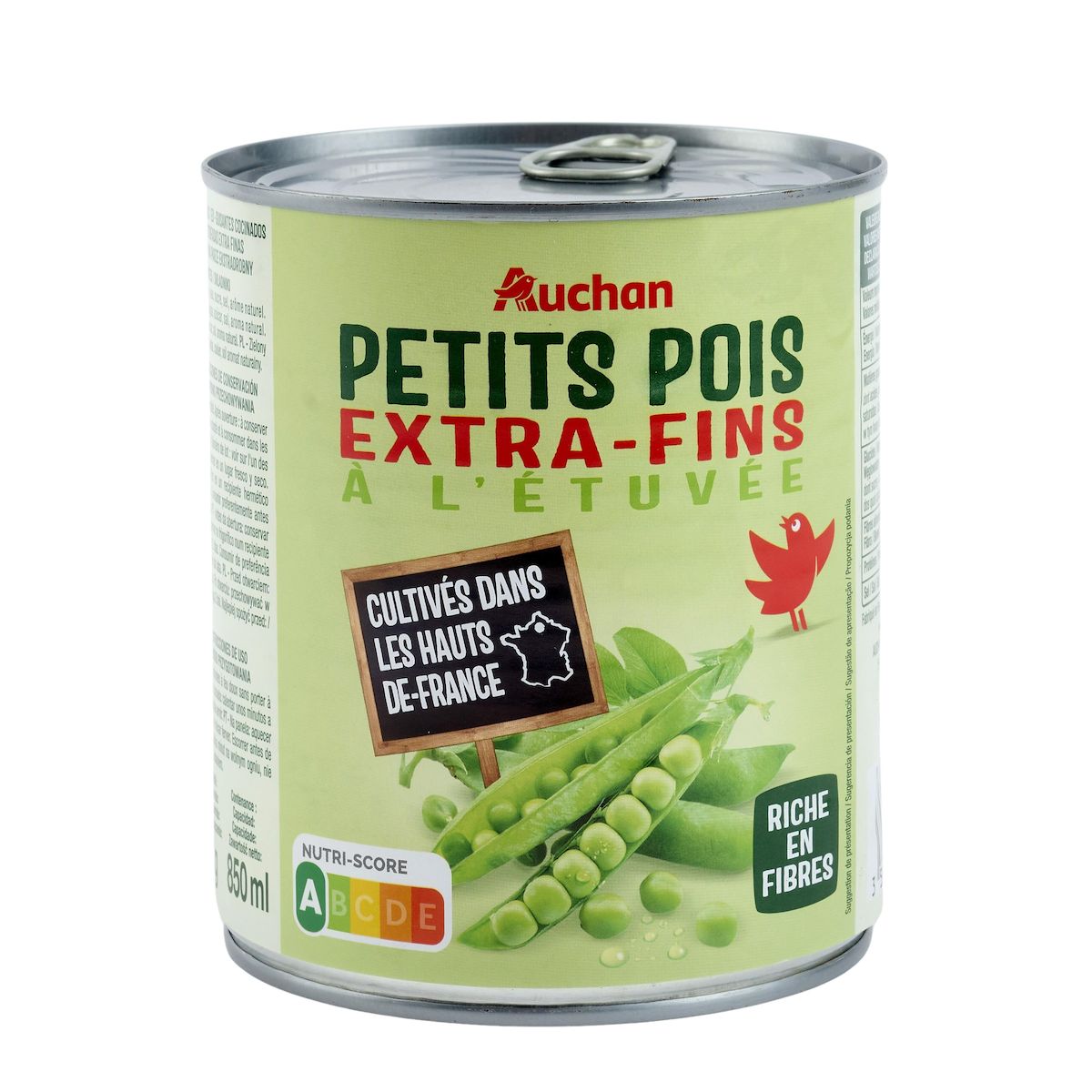 AUCHAN Petits pois à l'étuvée extra-fins 560g