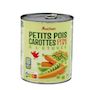 Voir la diapositive 2 : AUCHAN Petits pois carottes à l'étuvée extra-fins 530g