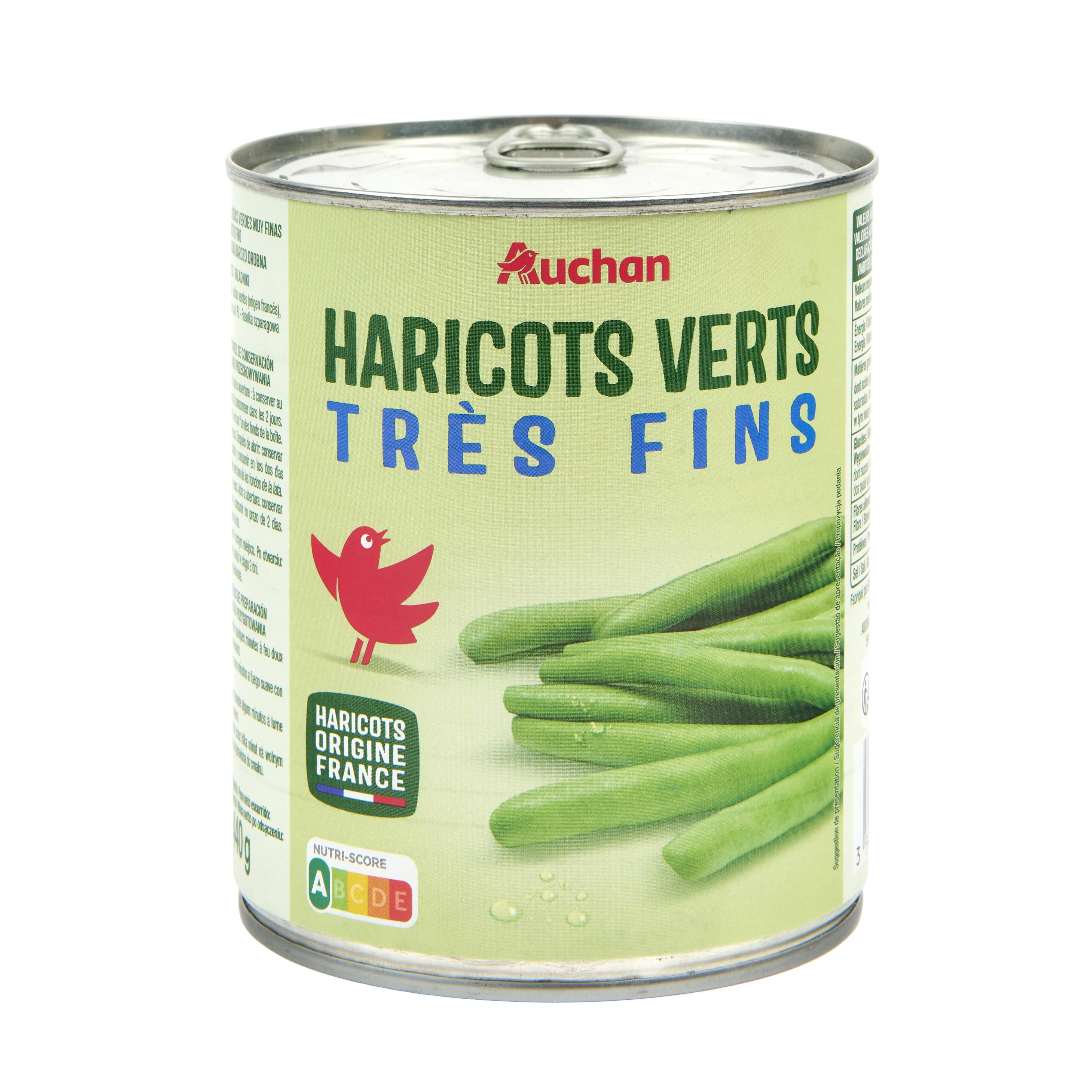 Voir la diapositive 5 : AUCHAN Haricots verts très fins 440g