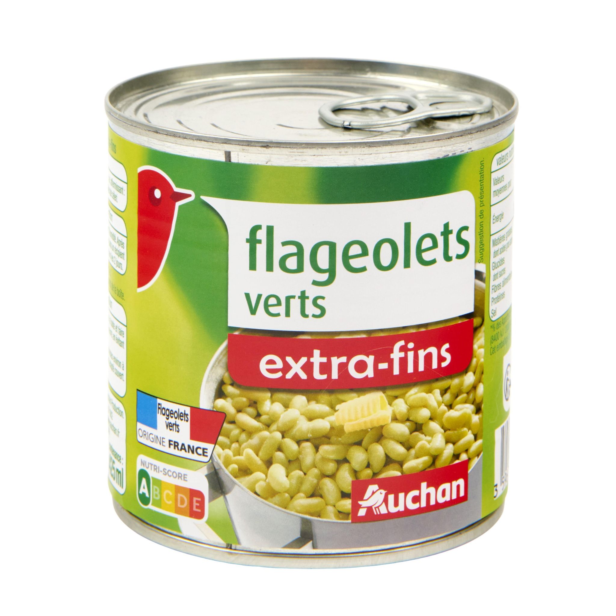 Voir la diapositive 2 : AUCHAN Flageolets verts extra fins 265g