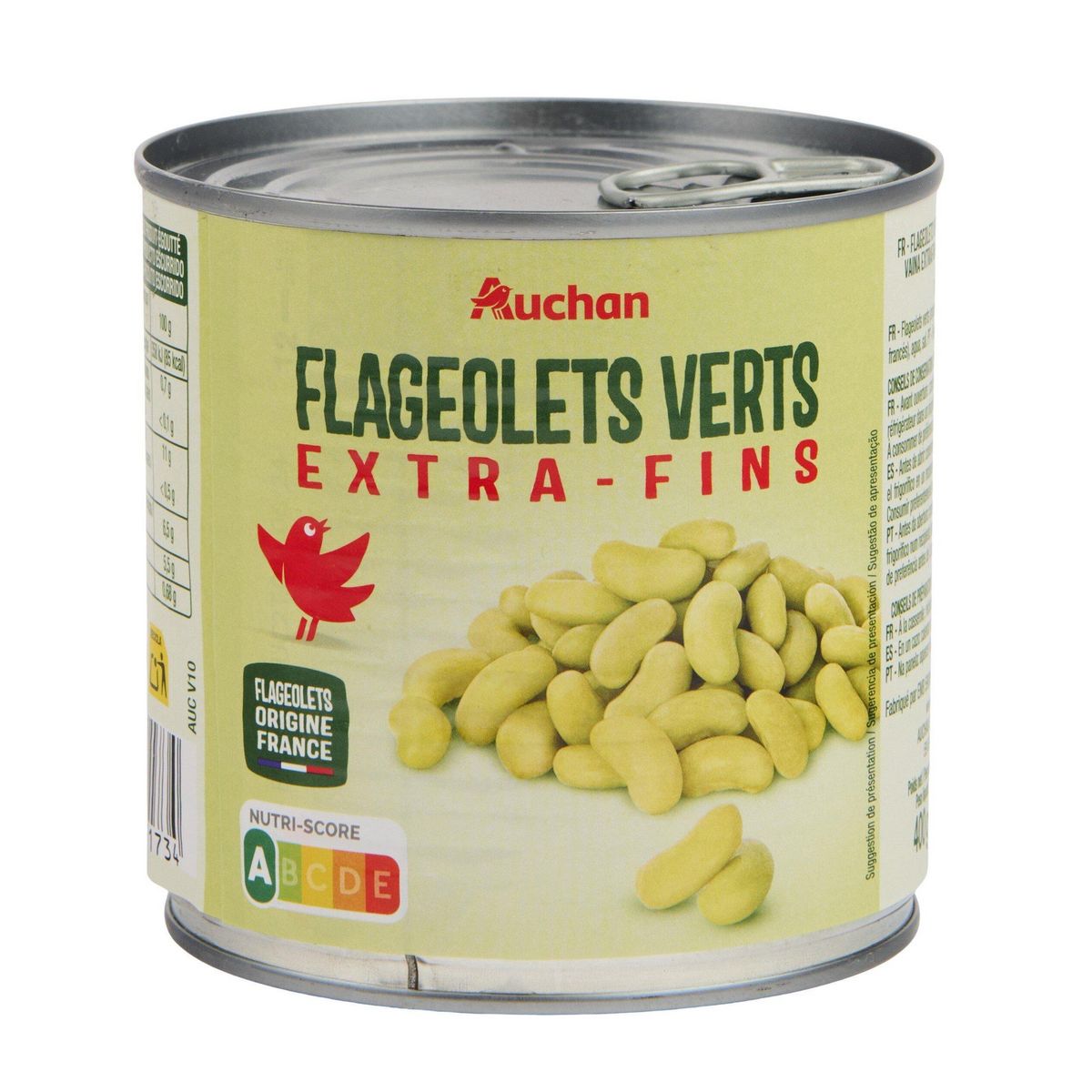 AUCHAN Flageolets verts extra fins 265g