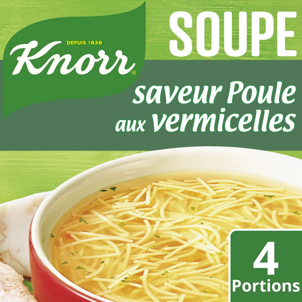 KNORR Soupe déshydratée poule aux vermicelles 4 personnes 63g