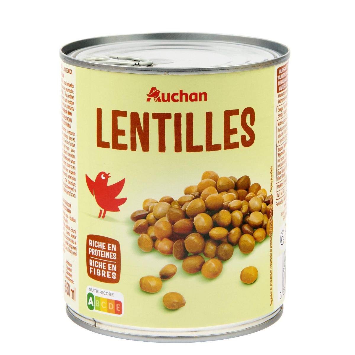 AUCHAN Lentilles 530g