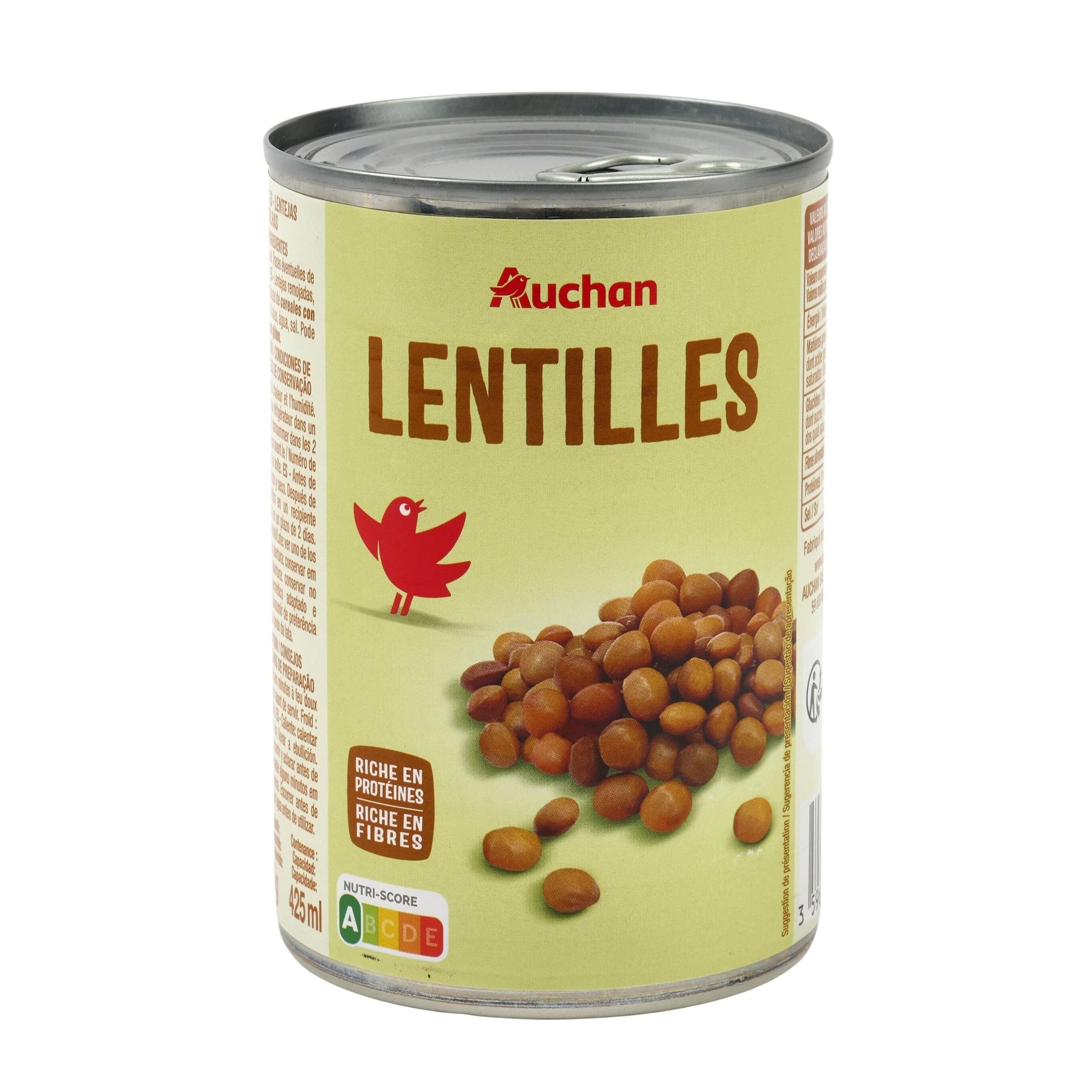 Voir la diapositive 2 : AUCHAN Lentilles 265g