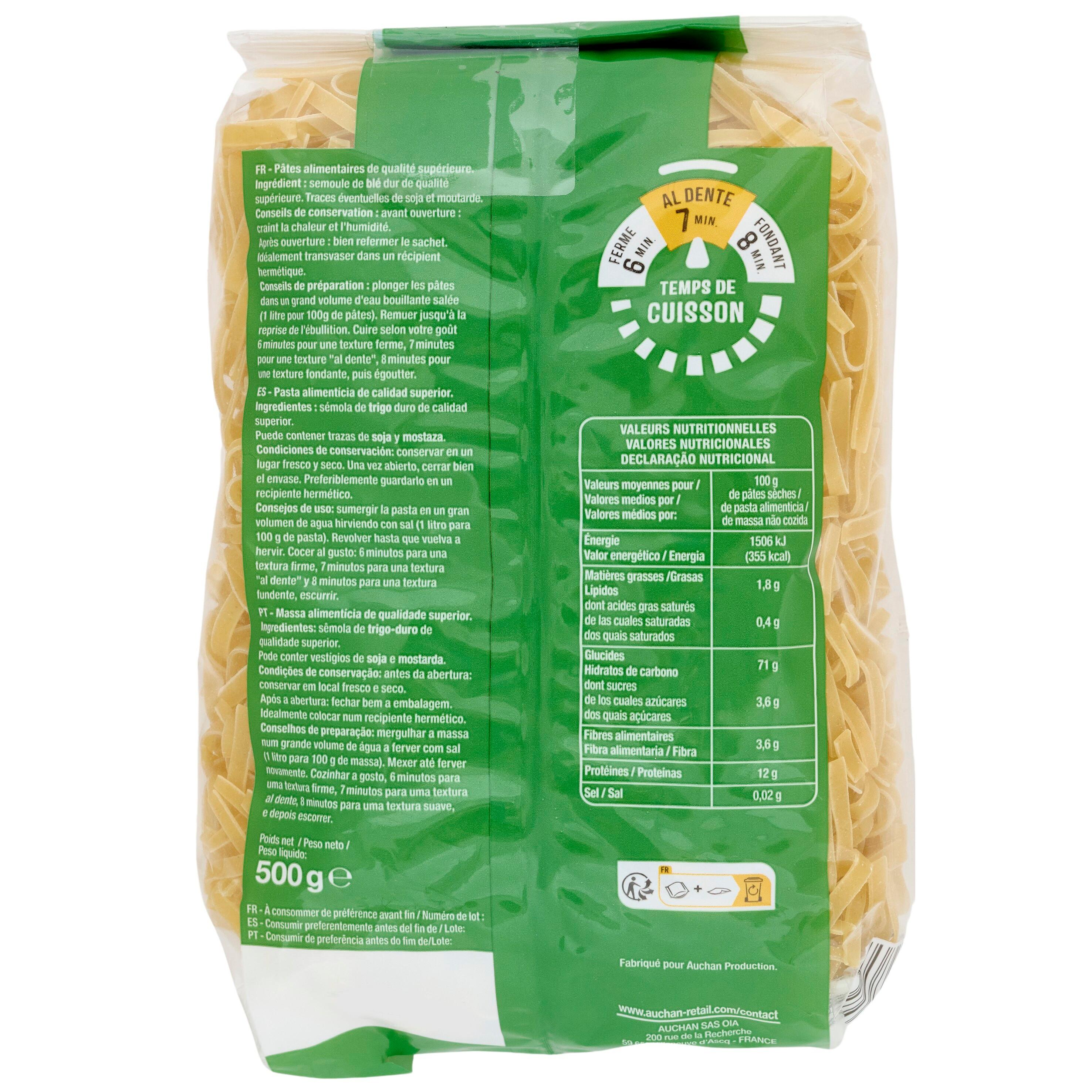 Voir la diapositive 2 : AUCHAN Nouilles 500g