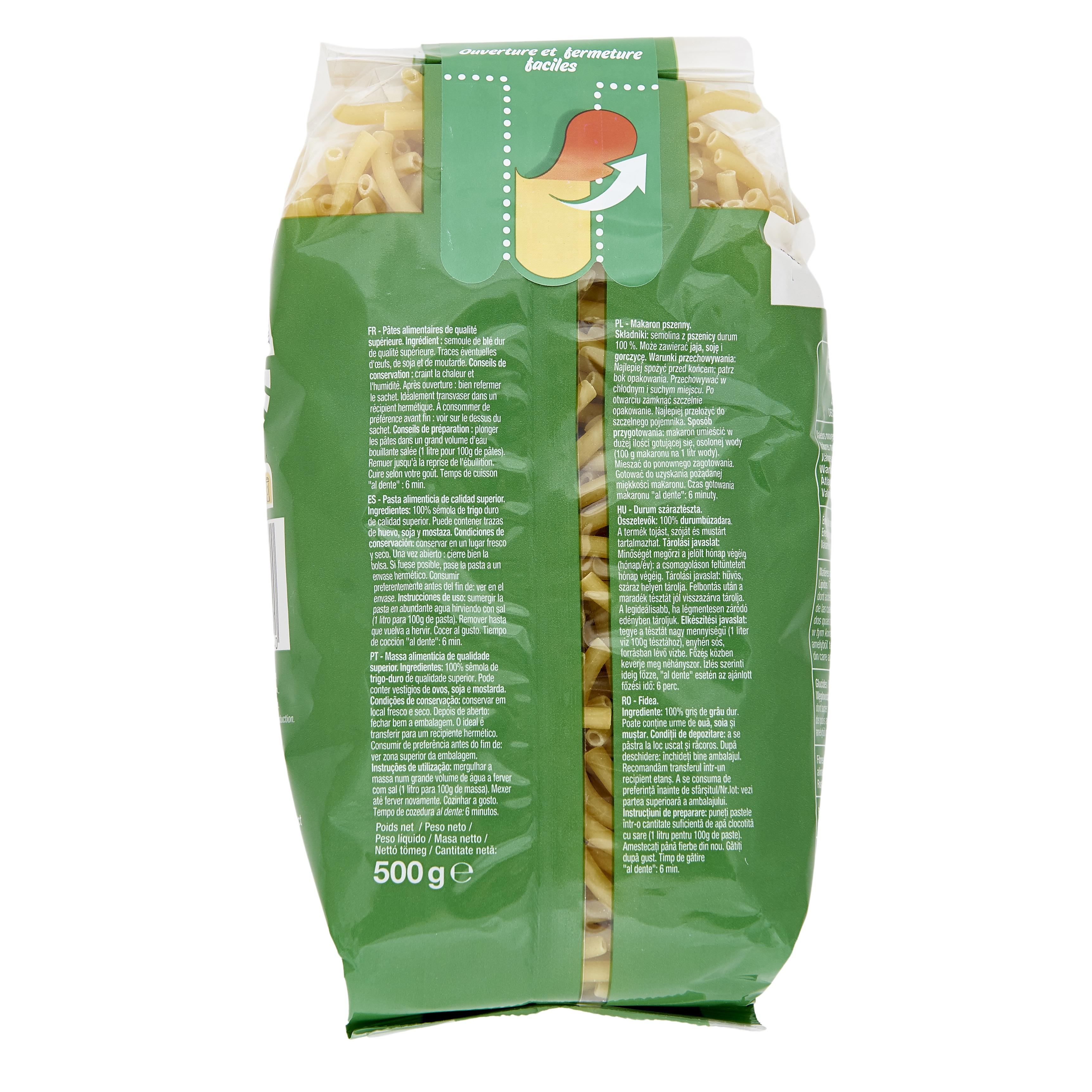 Voir la diapositive 3 : AUCHAN Macaroni 500g