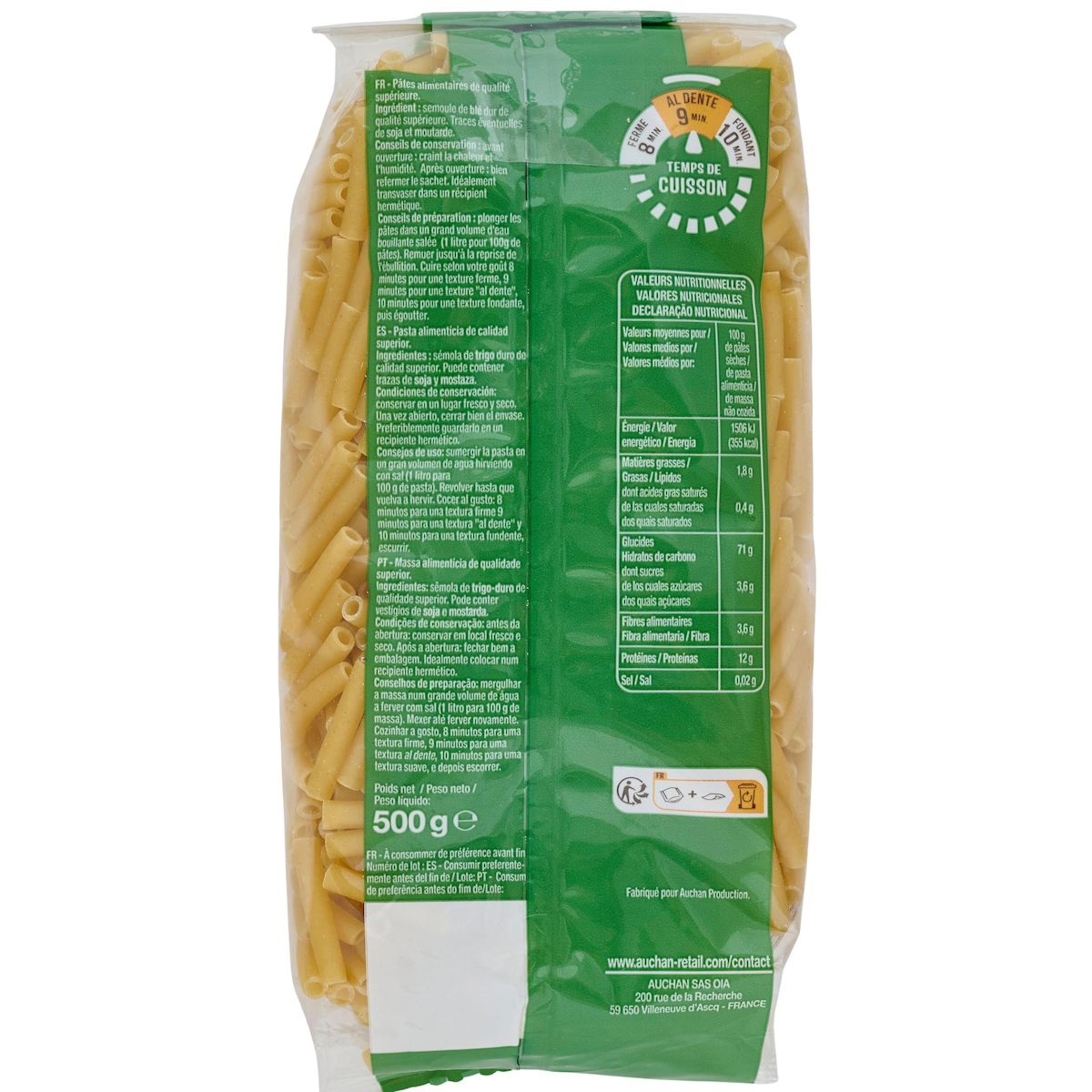 AUCHAN Macaroni 500g