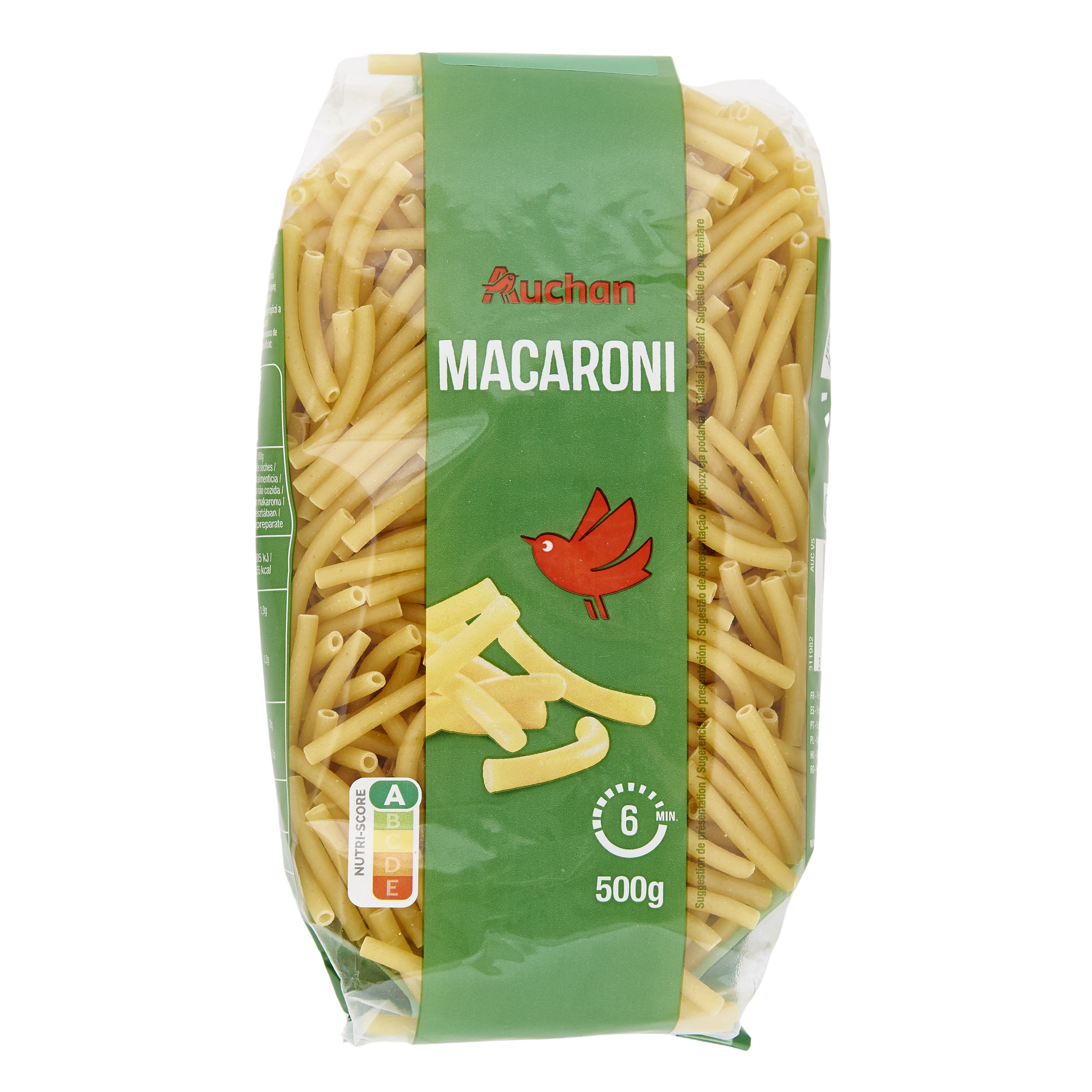Voir la diapositive 4 : AUCHAN Macaroni 500g