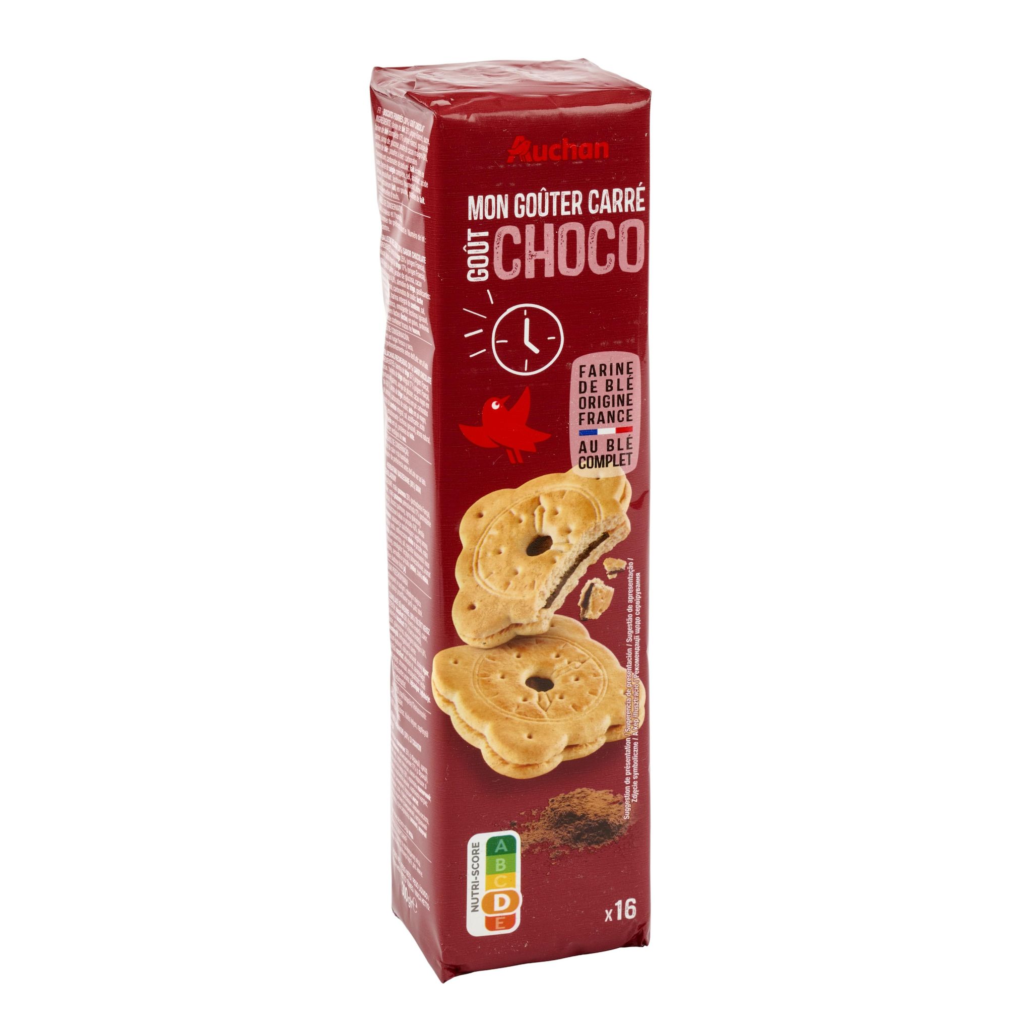 Voir la diapositive 4 : AUCHAN Mon Goûter Biscuits fourrés saveur chocolat 16 biscuits 300g