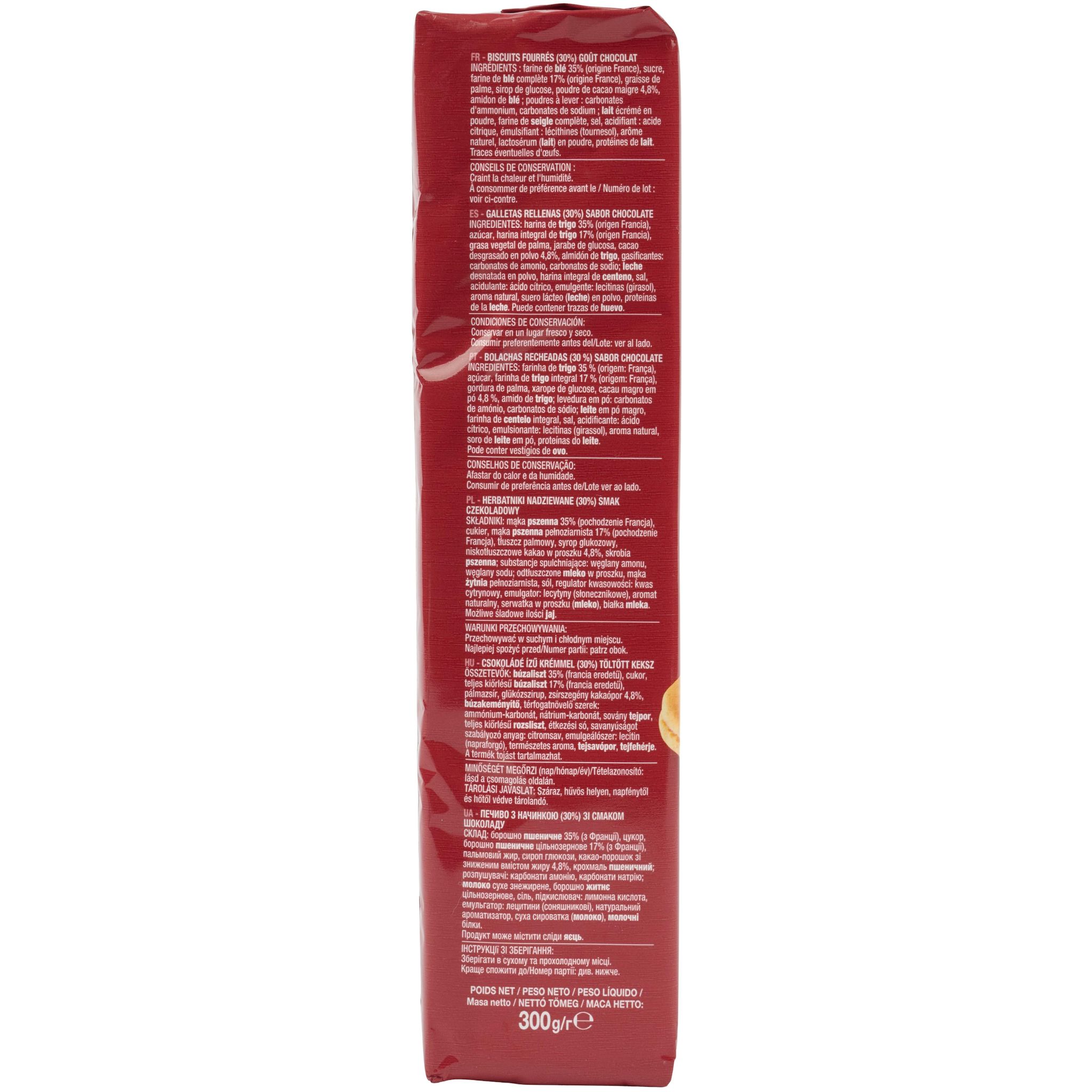 Voir la diapositive 5 : AUCHAN Mon Goûter Biscuits fourrés saveur chocolat 16 biscuits 300g