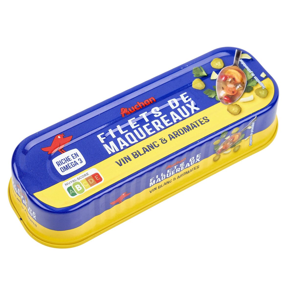 AUCHAN Filets de maquereaux au vin blanc et aromates 176g
