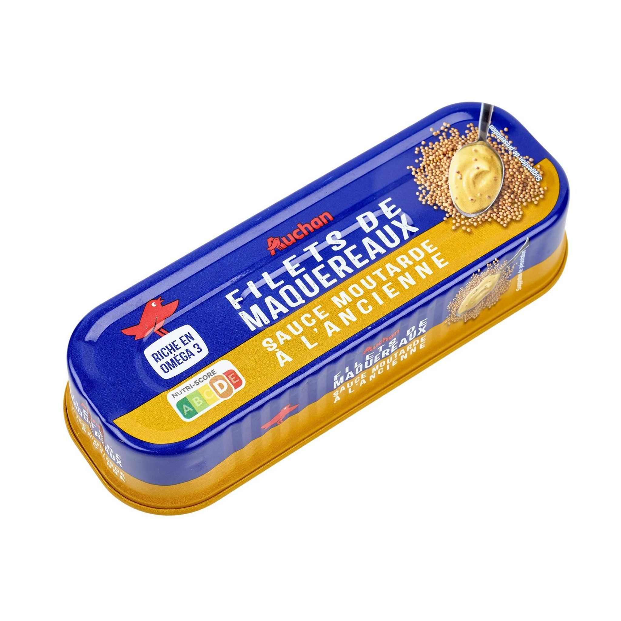 Voir la diapositive 4 : AUCHAN Filets de maquereaux sauce moutarde à l'ancienne 85g