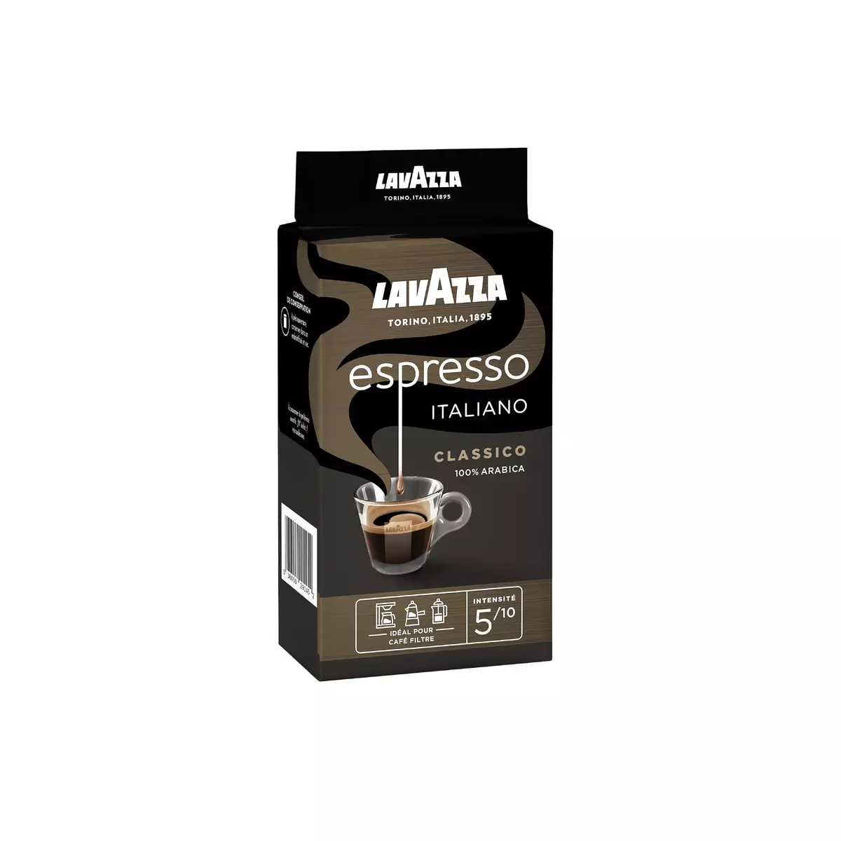 LAVAZZA Café moulu espresso italiano classique intensité 5 250g