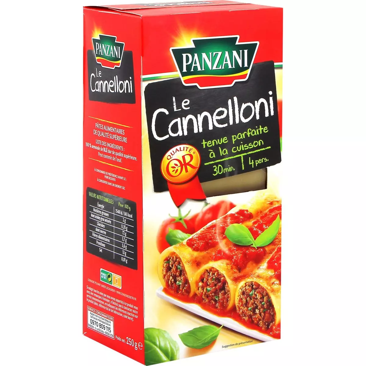 PANZANI Cannelloni à farcir 4 personnes 250g