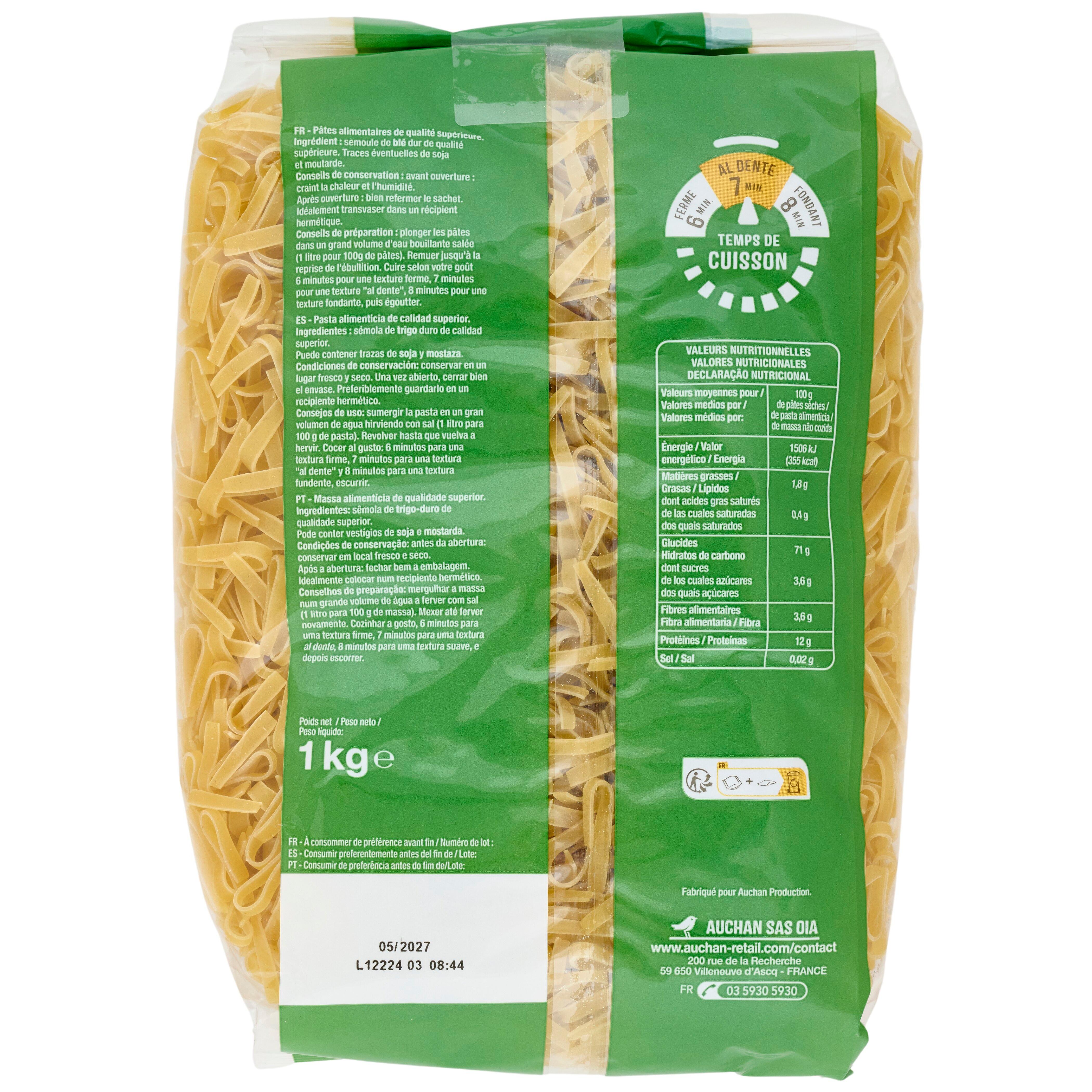 Voir la diapositive 2 : AUCHAN Nouilles 1kg