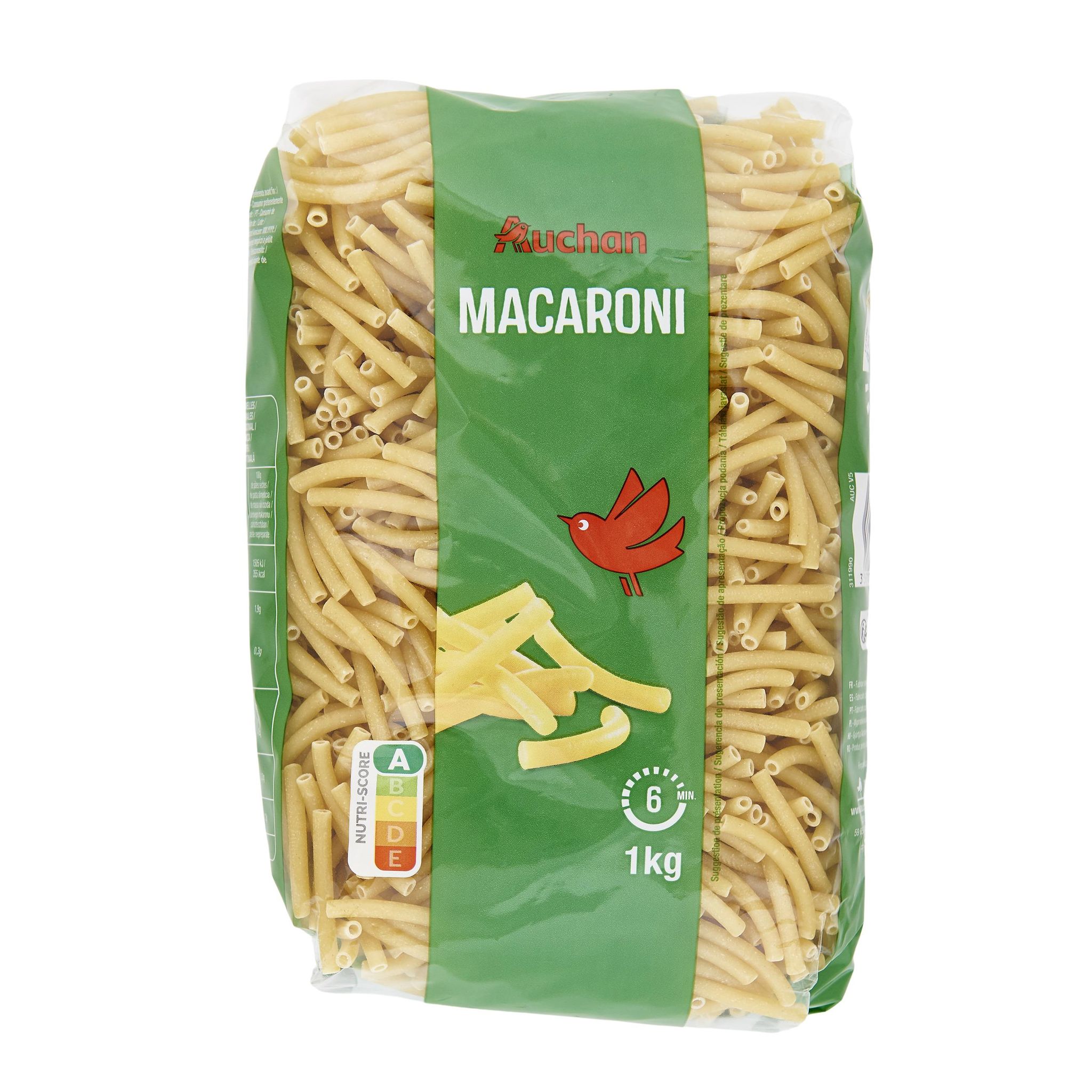 Voir la diapositive 3 : AUCHAN Macaroni 1kg