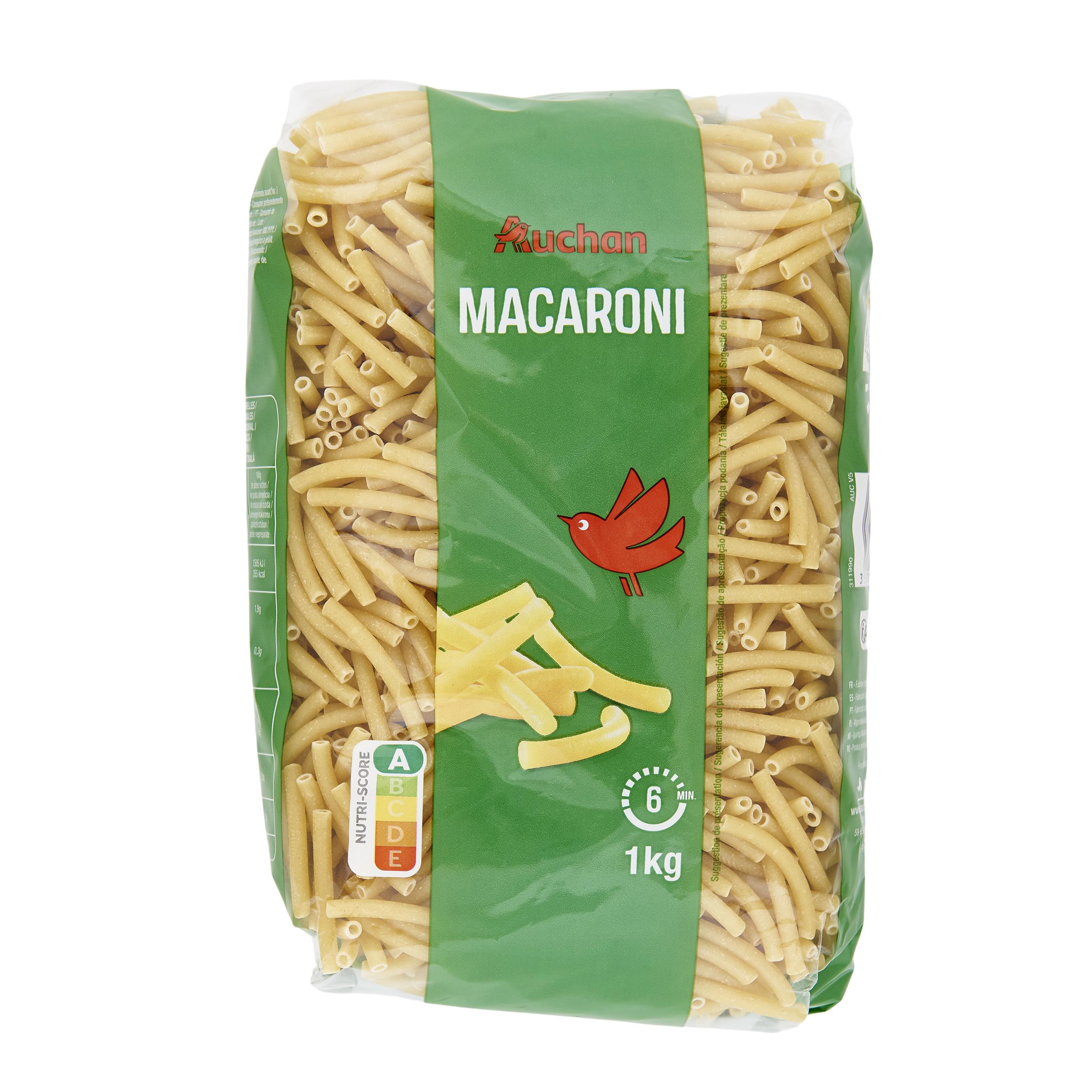 Voir la diapositive 4 : AUCHAN Macaroni 1kg