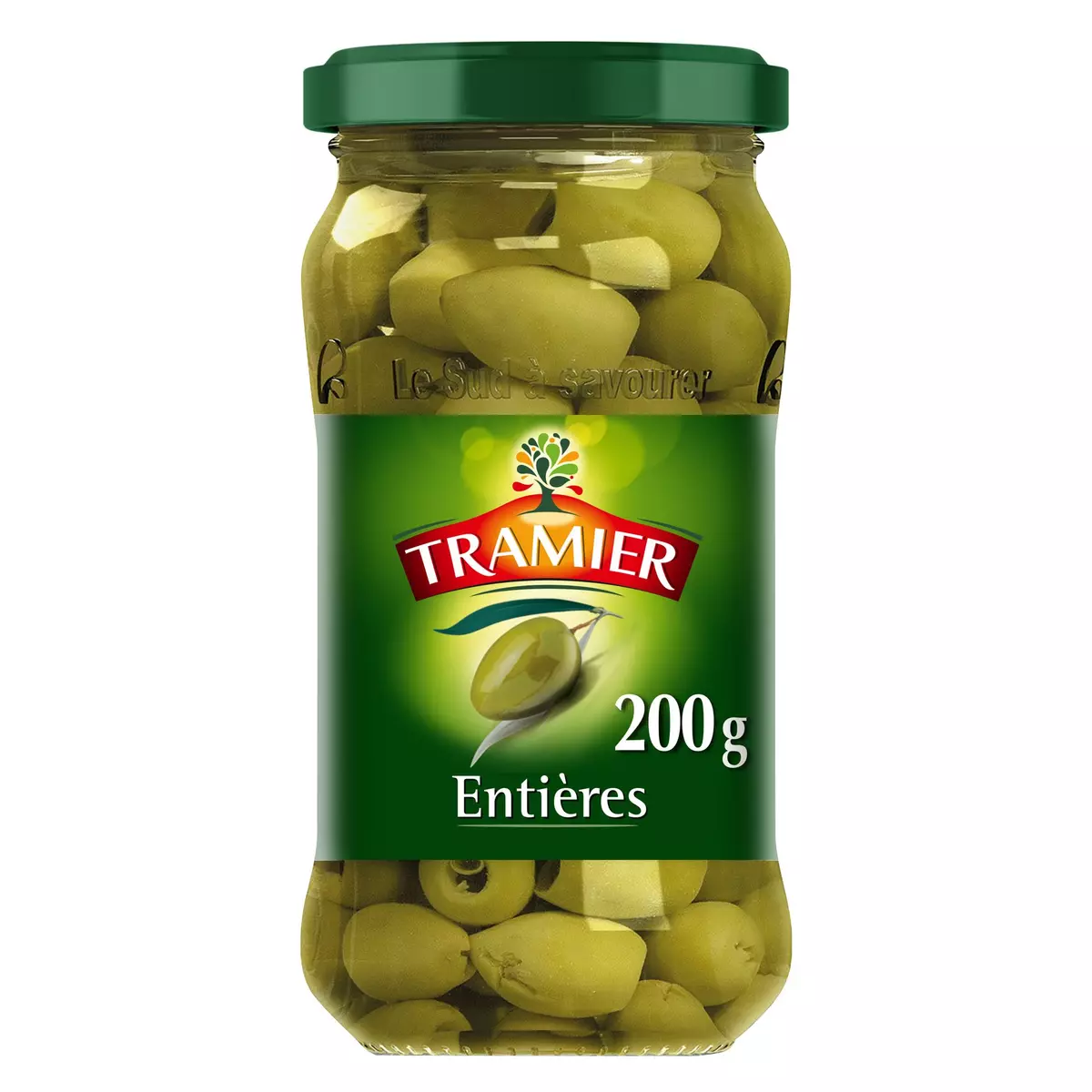 TRAMIER Olives vertes entières natures  200g