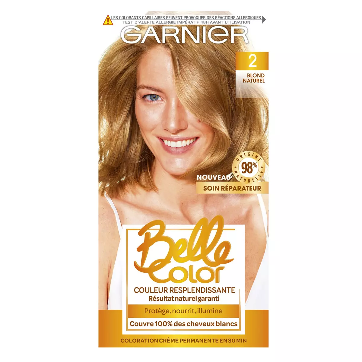 GARNIER Belle color coloration permanente 02 blond 3 produits 1 kit