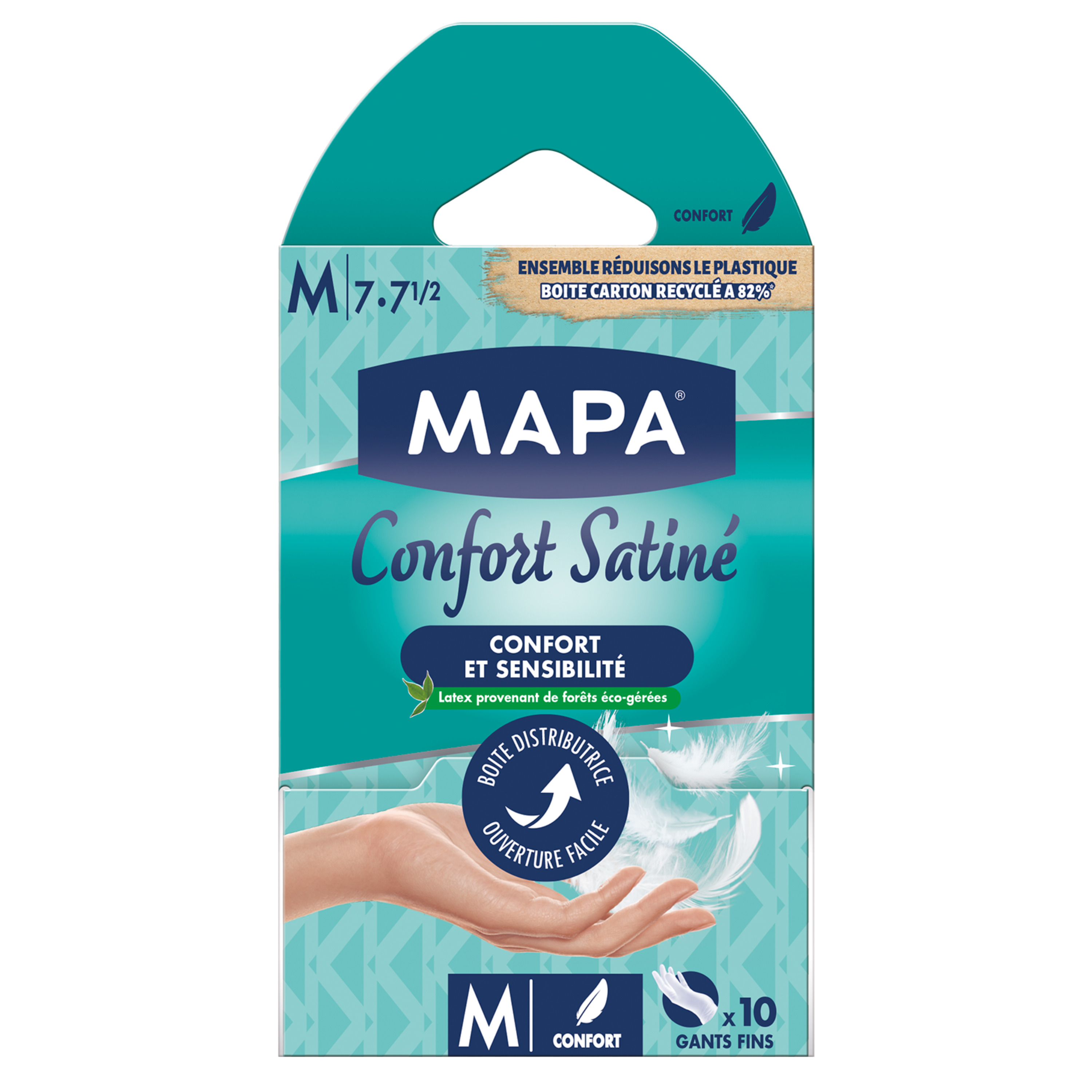 Voir la diapositive 2 : MAPA Gants fins douceur satinée taille M 10 gants